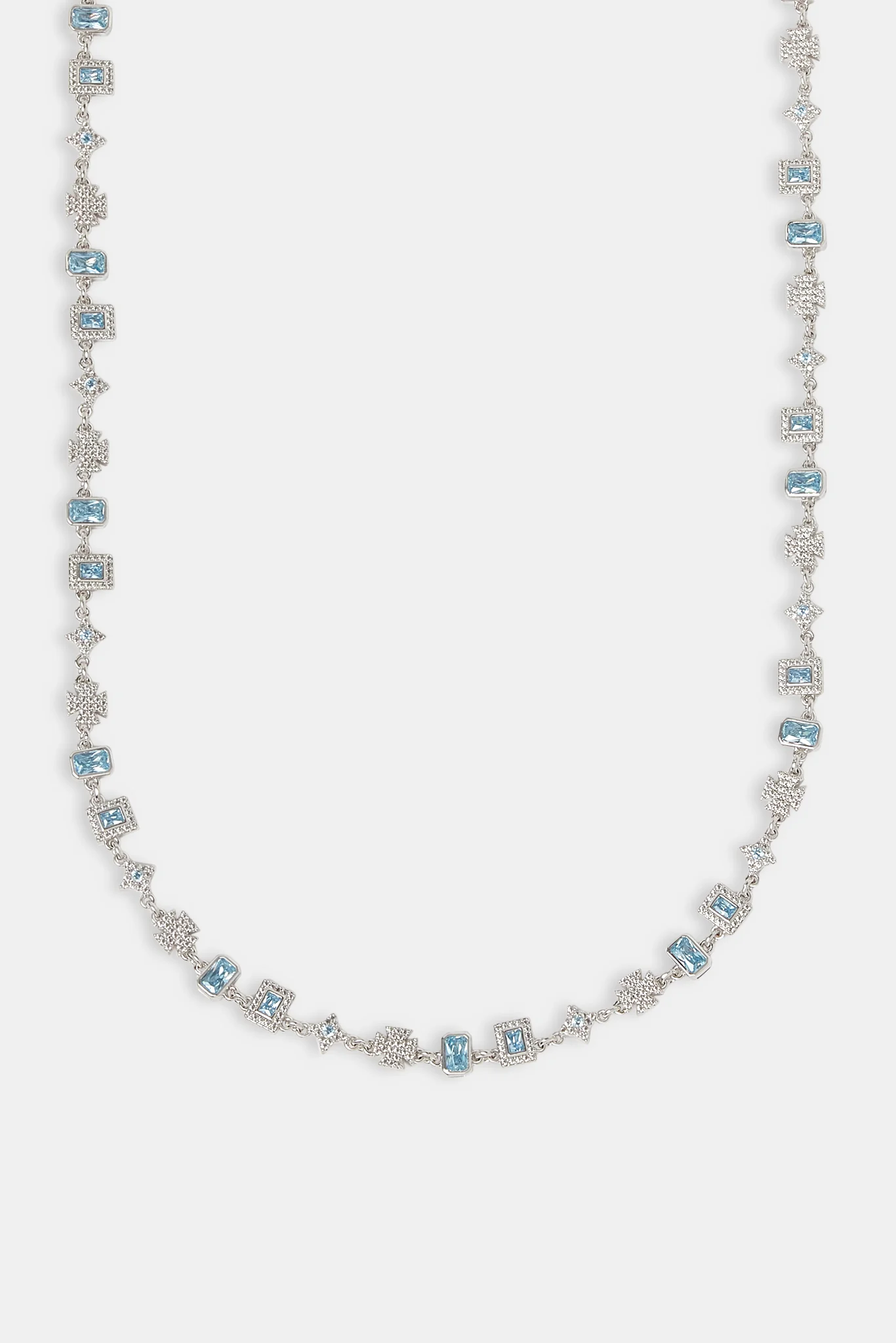 Iced Blue Gemstone & Motif Chain - 6mm - Image 2