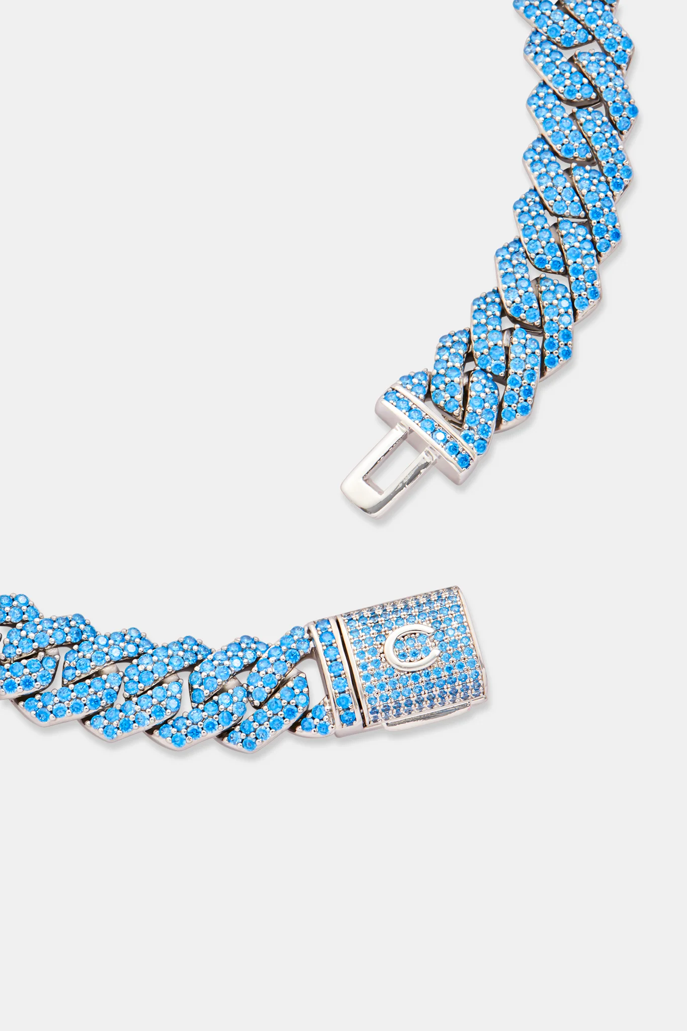 Iced Blue Prong Cuban Chain - Image 2