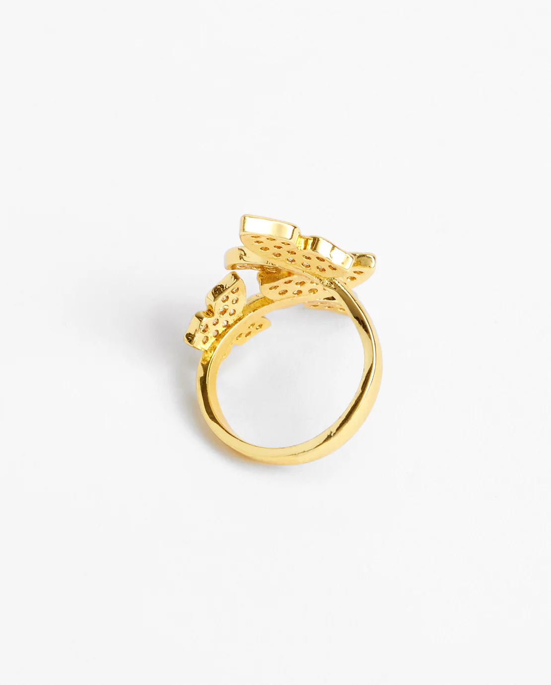 Iced Butterfly Ring - Gold - Image 3