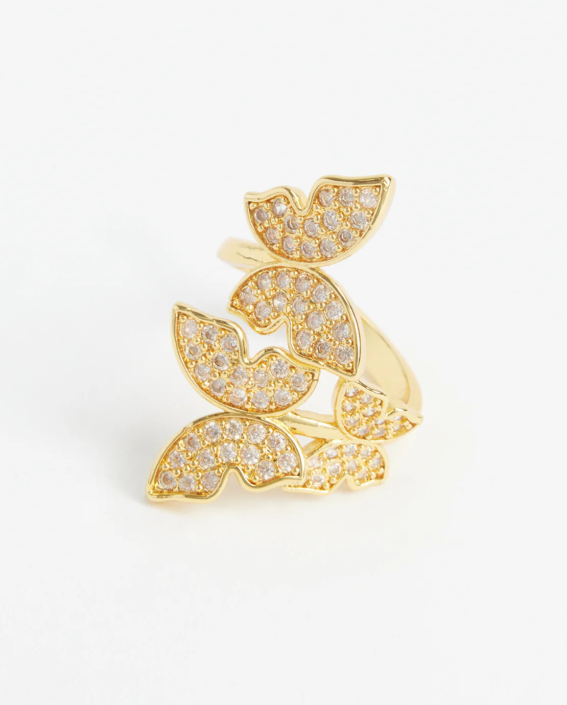 Iced Butterfly Ring - Gold - Image 4