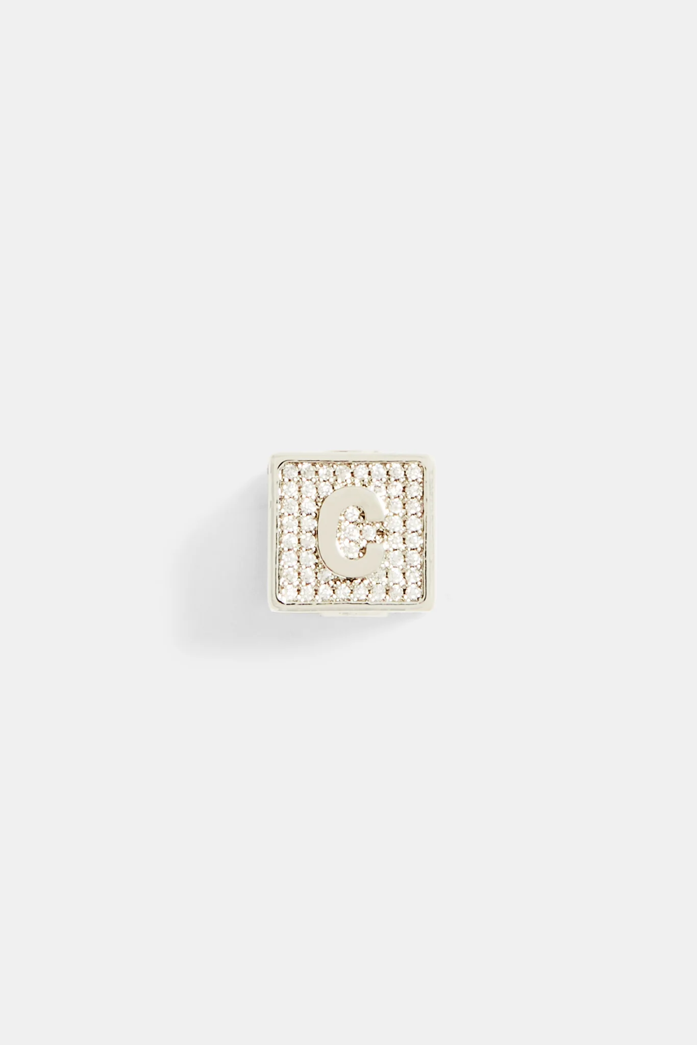 Iced C Letter Block Pendant - Image 2