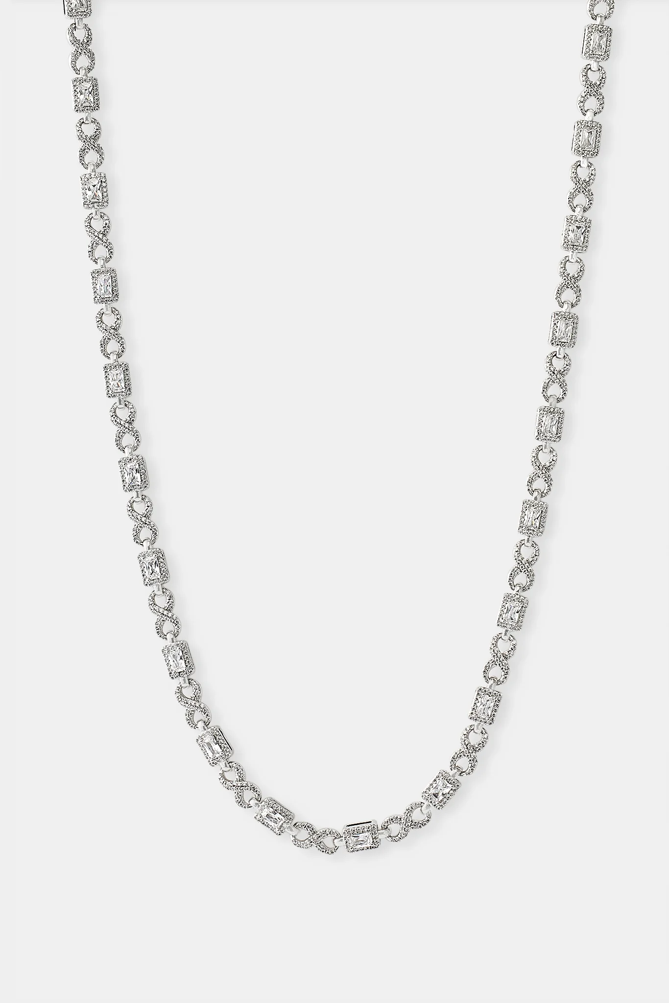 Iced Clear Baguette Stone Infinity Link Chain - 6mm - Image 4