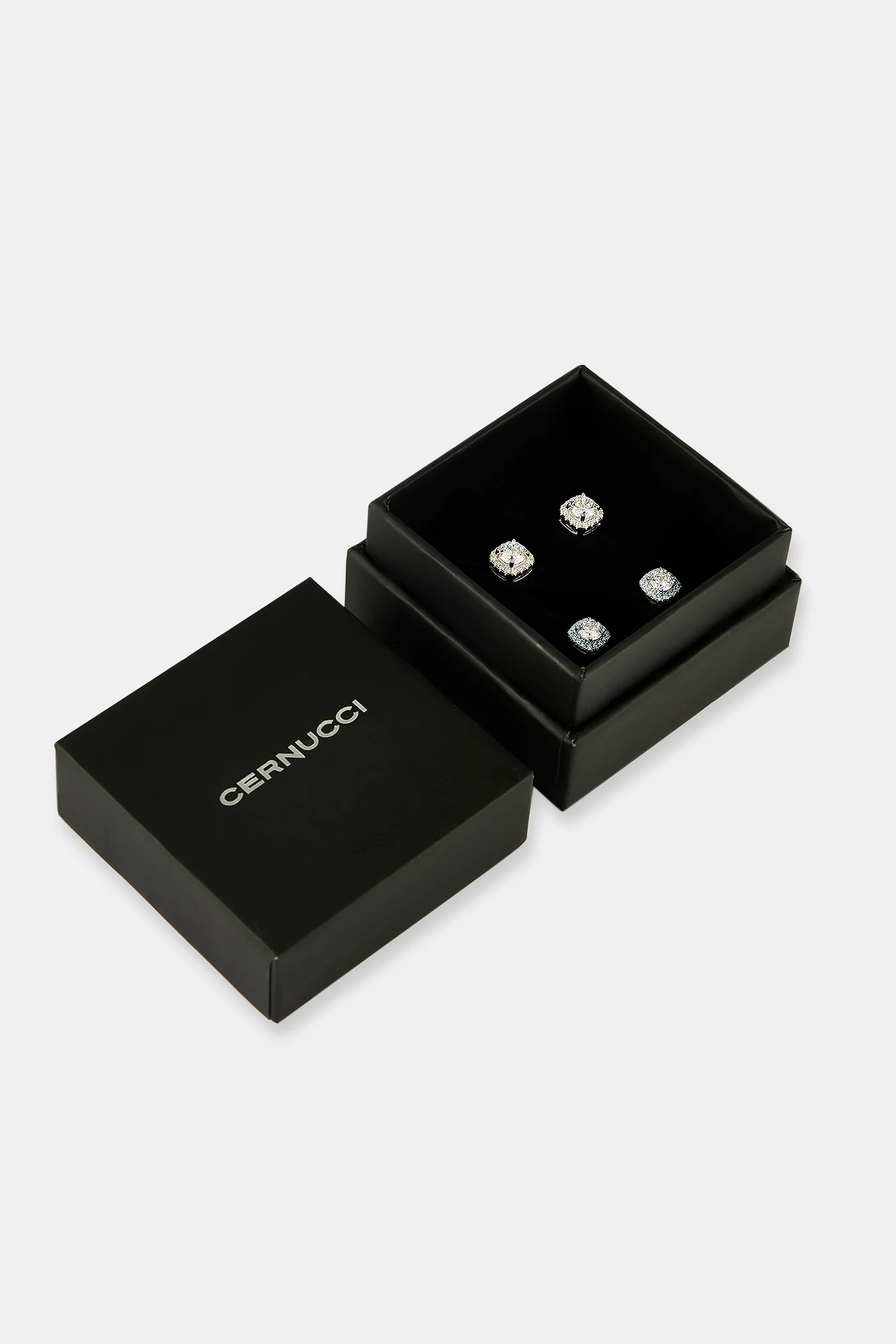 Iced Clear & Blue Cluster Stud Earrings - 7mm - Image 3