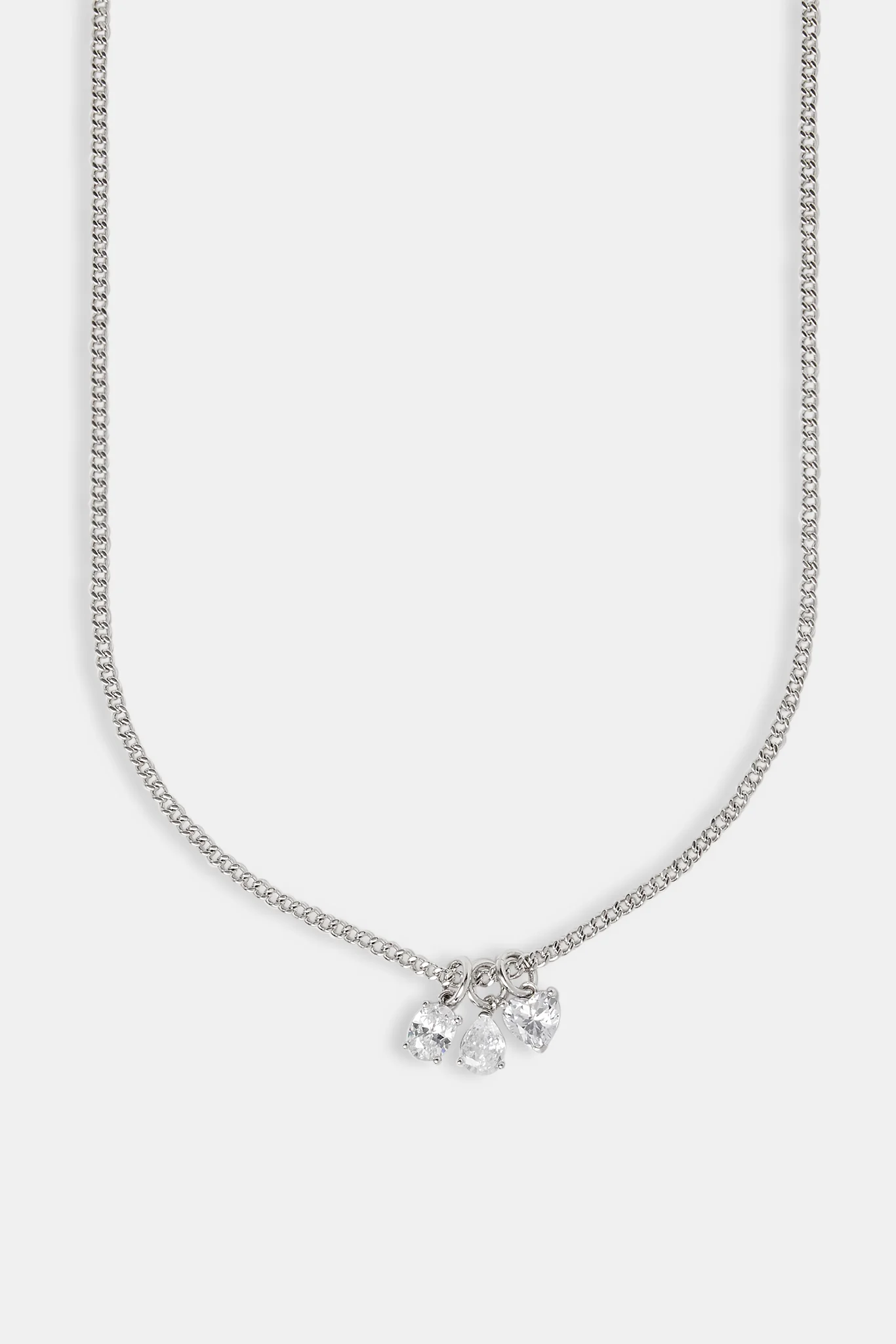 Iced Clear Layered Gemstone Necklace - 10mm - Image 2