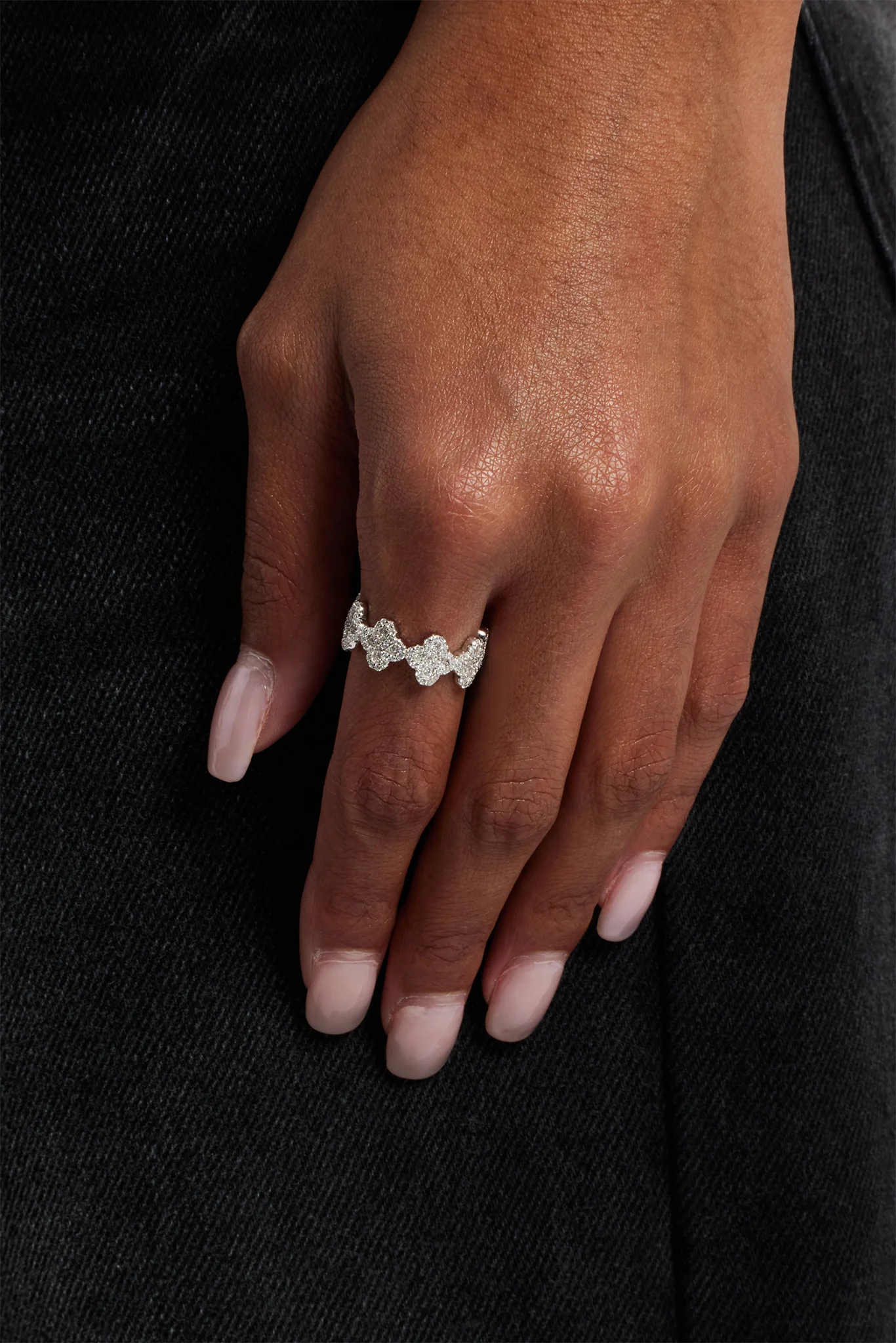 Iced Connecting Motif Ring - 6mm - Image 2