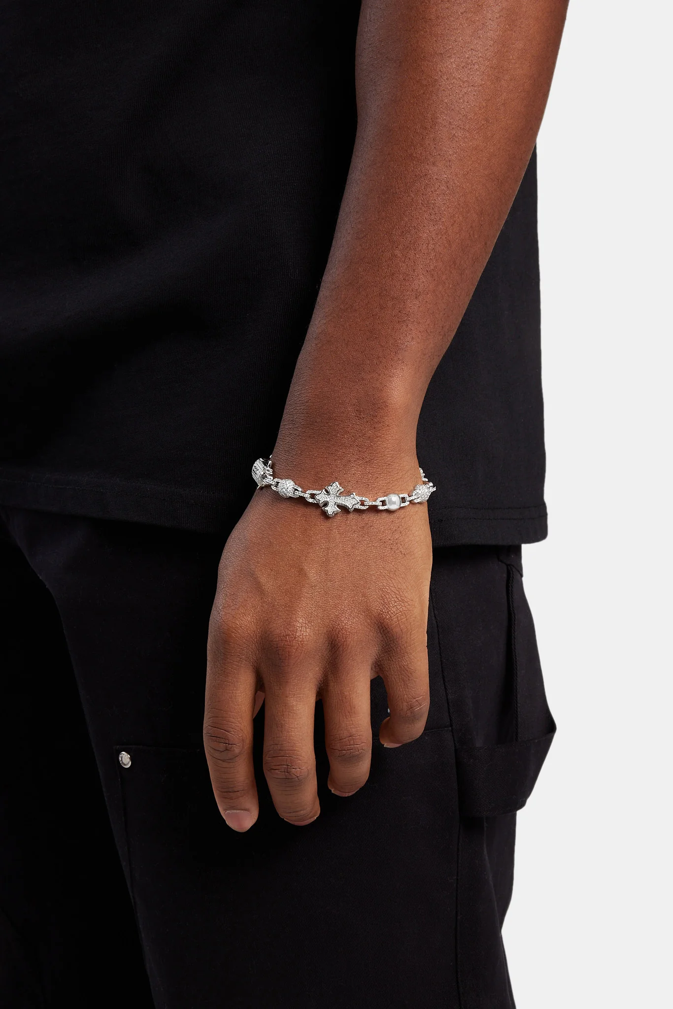 Iced Cross Ball Bracelet - Image 2