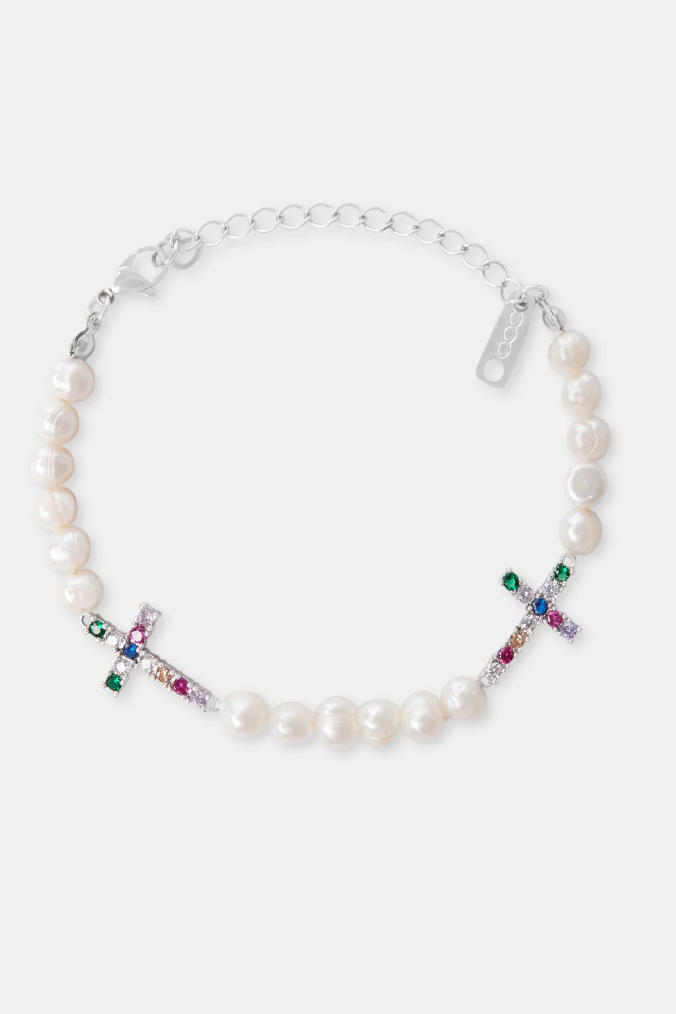 Iced Cross Freshwater Pearl Bracelet - Image 2