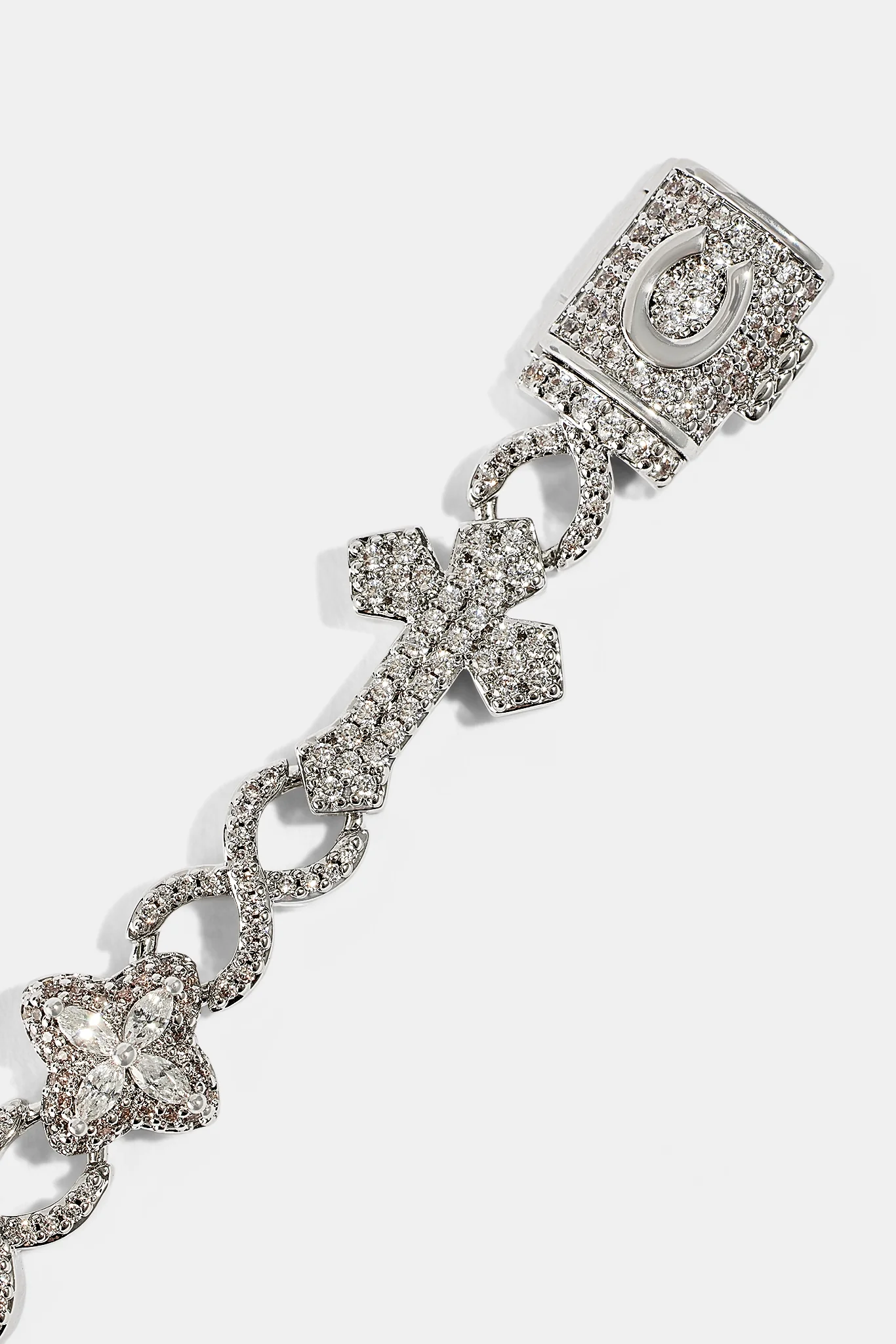 Iced Cross & Motif Infinity Bracelet - 10mm - Image 2