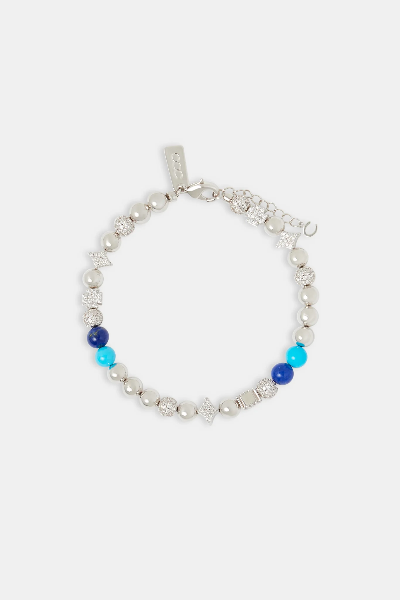 Iced Cross Motif & Mixed Bead Bracelet - 6mm - Image 2
