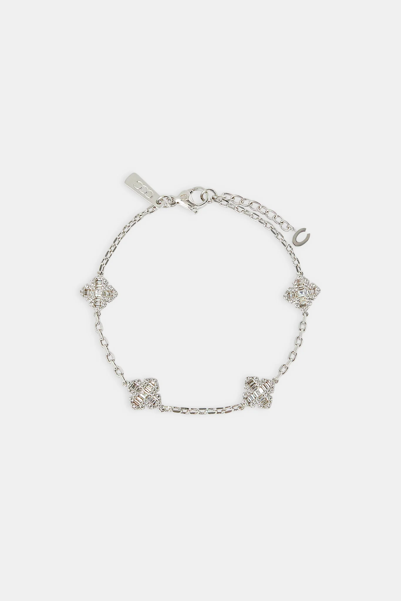 Iced Cross Motif Rolo Bracelet - 8mm - Image 2