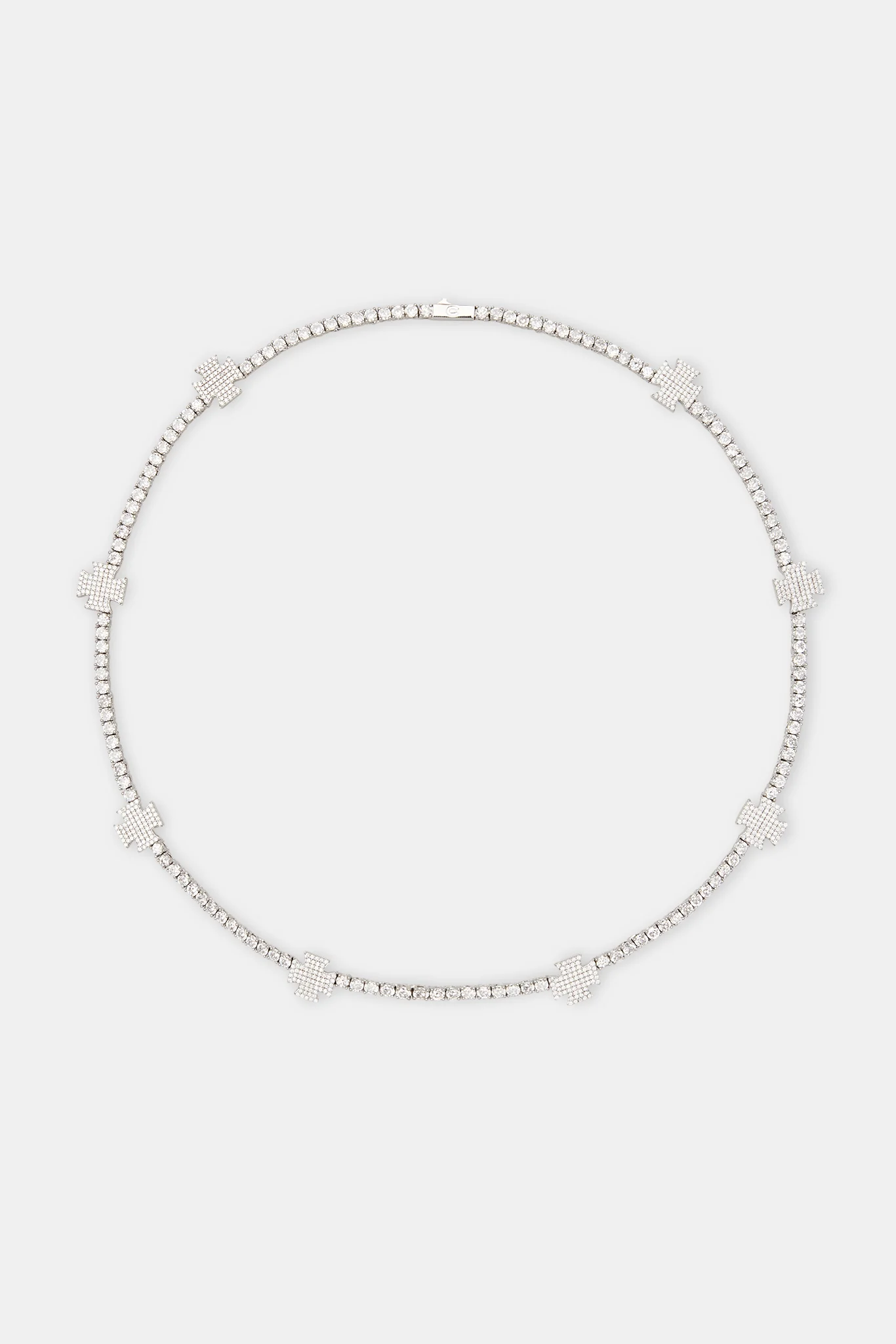 Iced Cross Motif Tennis Chain - 3mm - Image 3