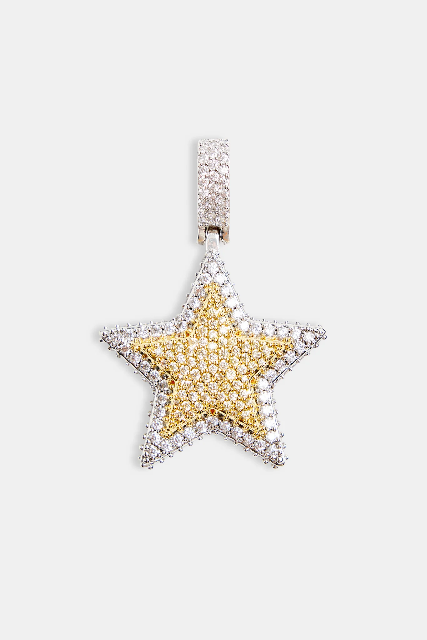 Iced CZ 2 Tone Star Pendant - Image 2