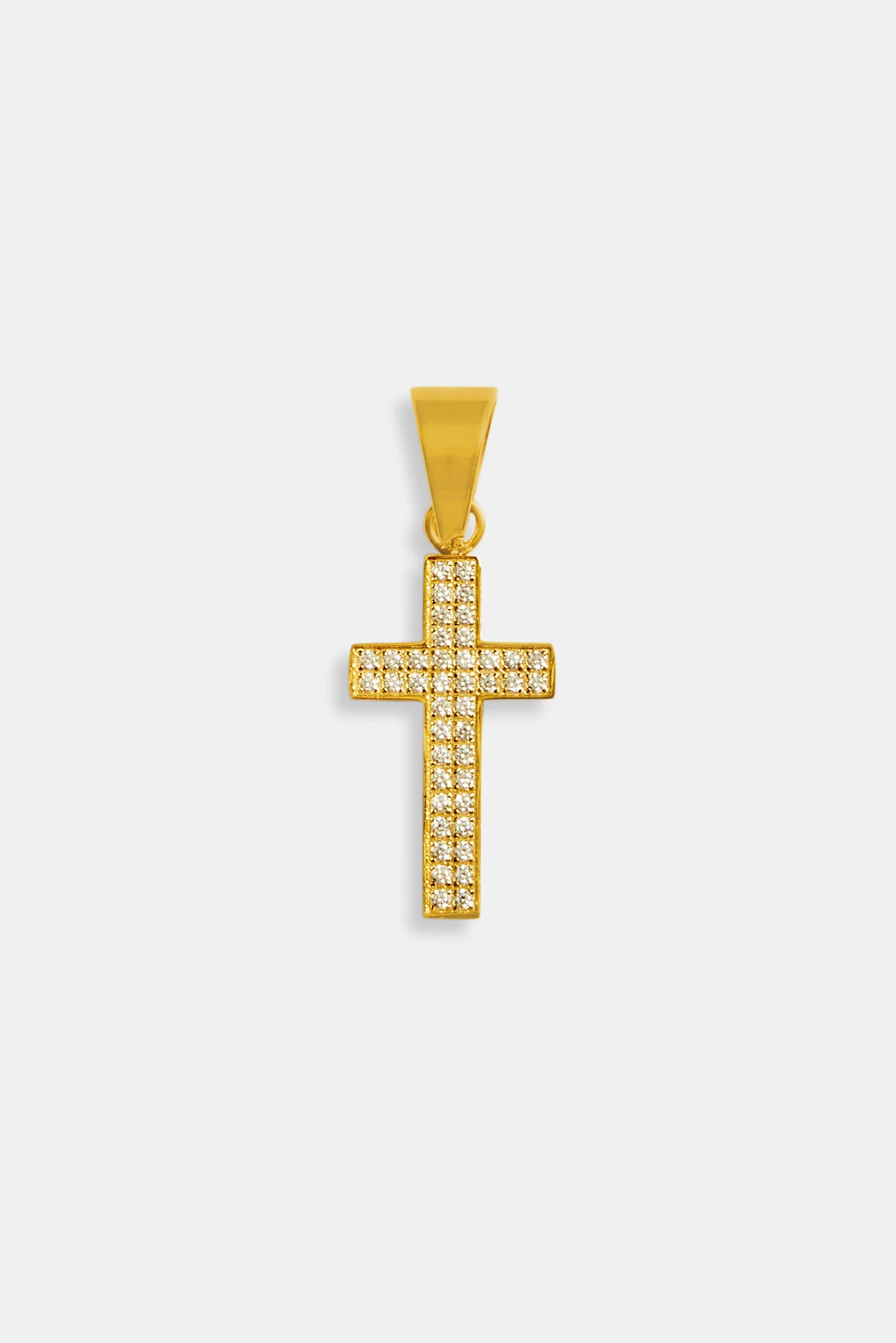 Iced CZ Gold Plated Cross Pendant - Image 2