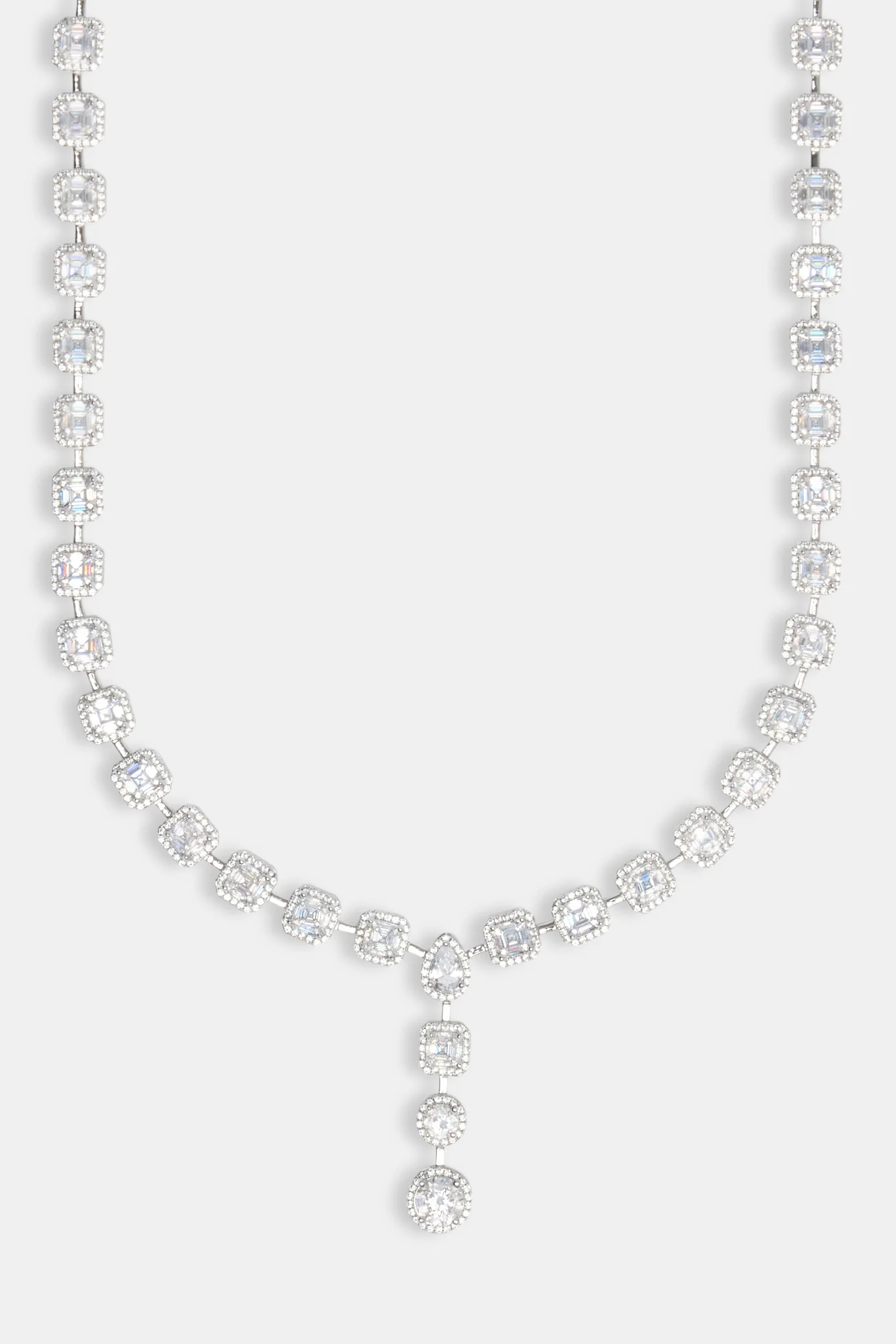 Iced CZ Mixed Shape Tennis Drop Chain - Image 2