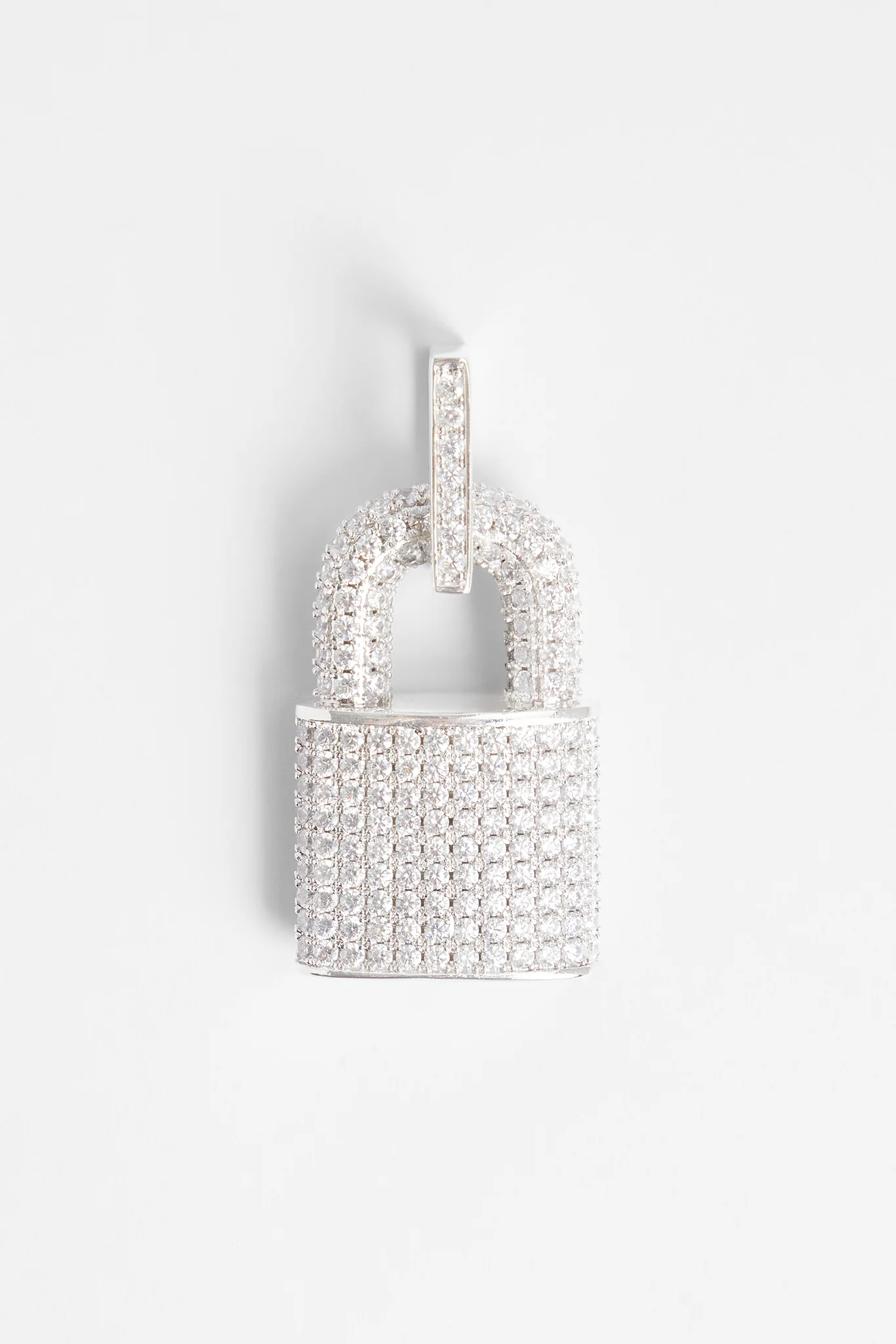 Iced CZ Padlock Pendant - Image 2