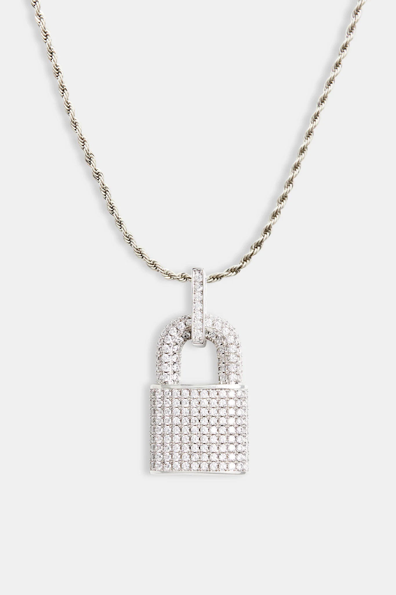 Iced CZ Padlock Pendant - Image 5