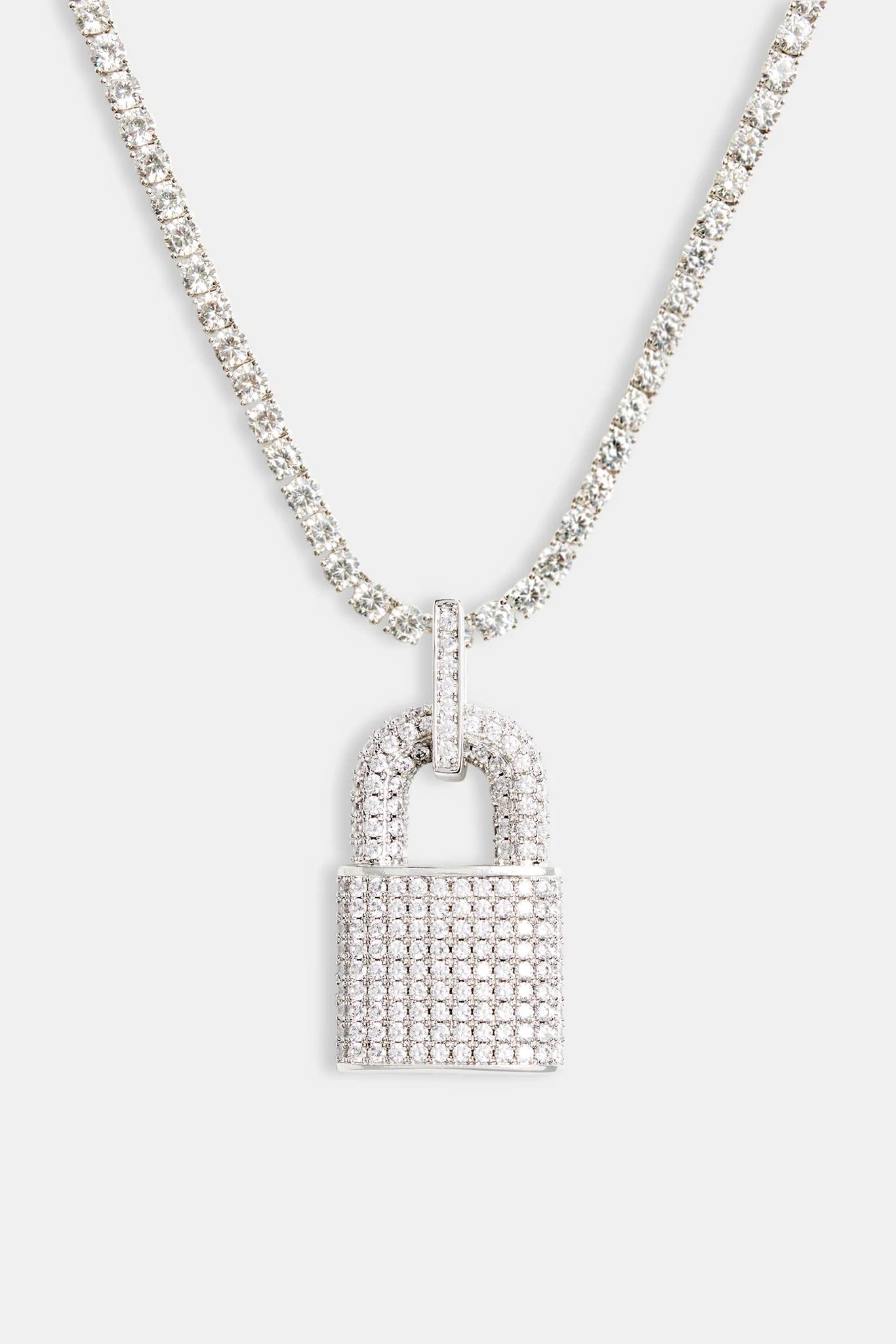 Iced CZ Padlock Pendant - Image 8