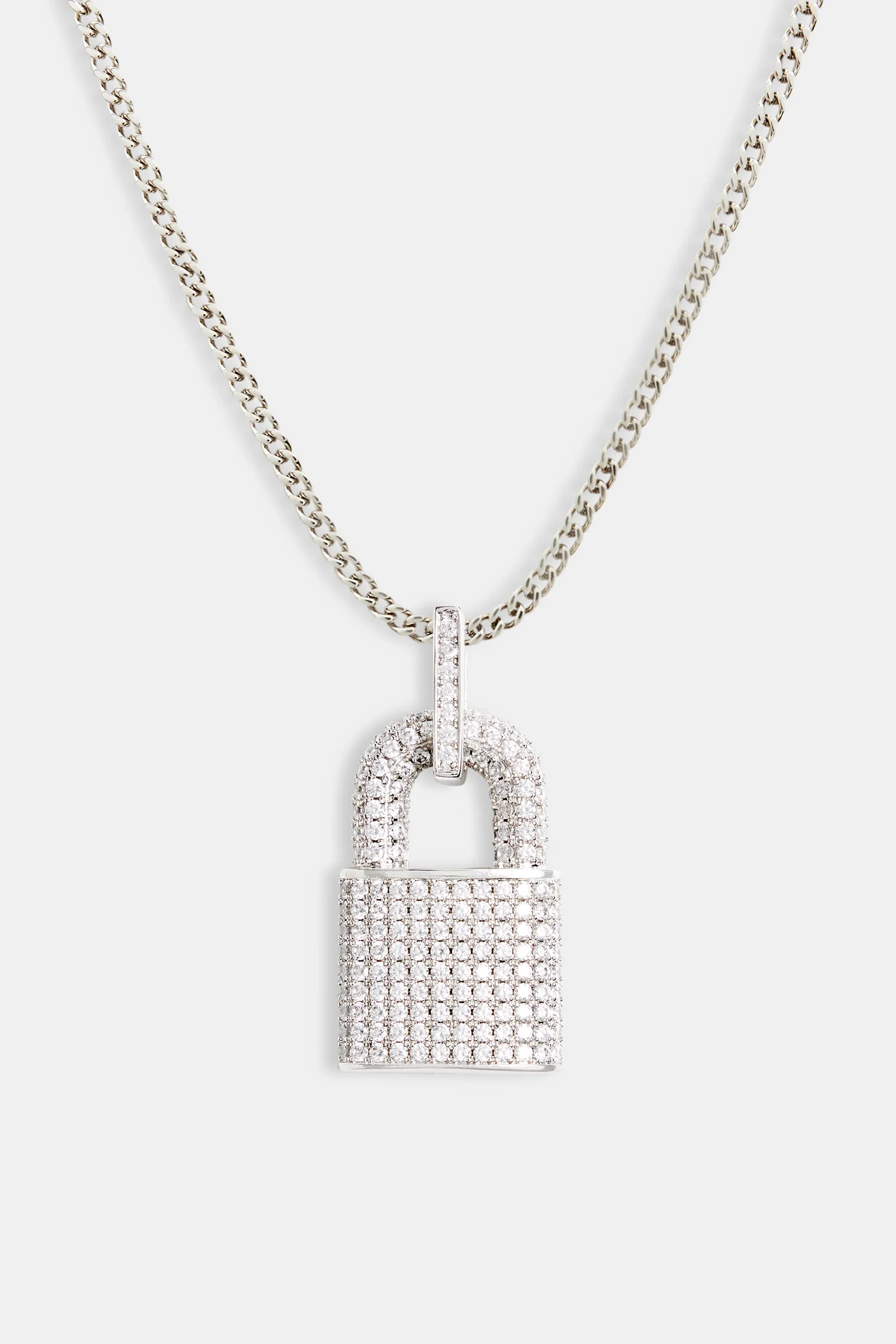 Iced CZ Padlock Pendant - Image 9