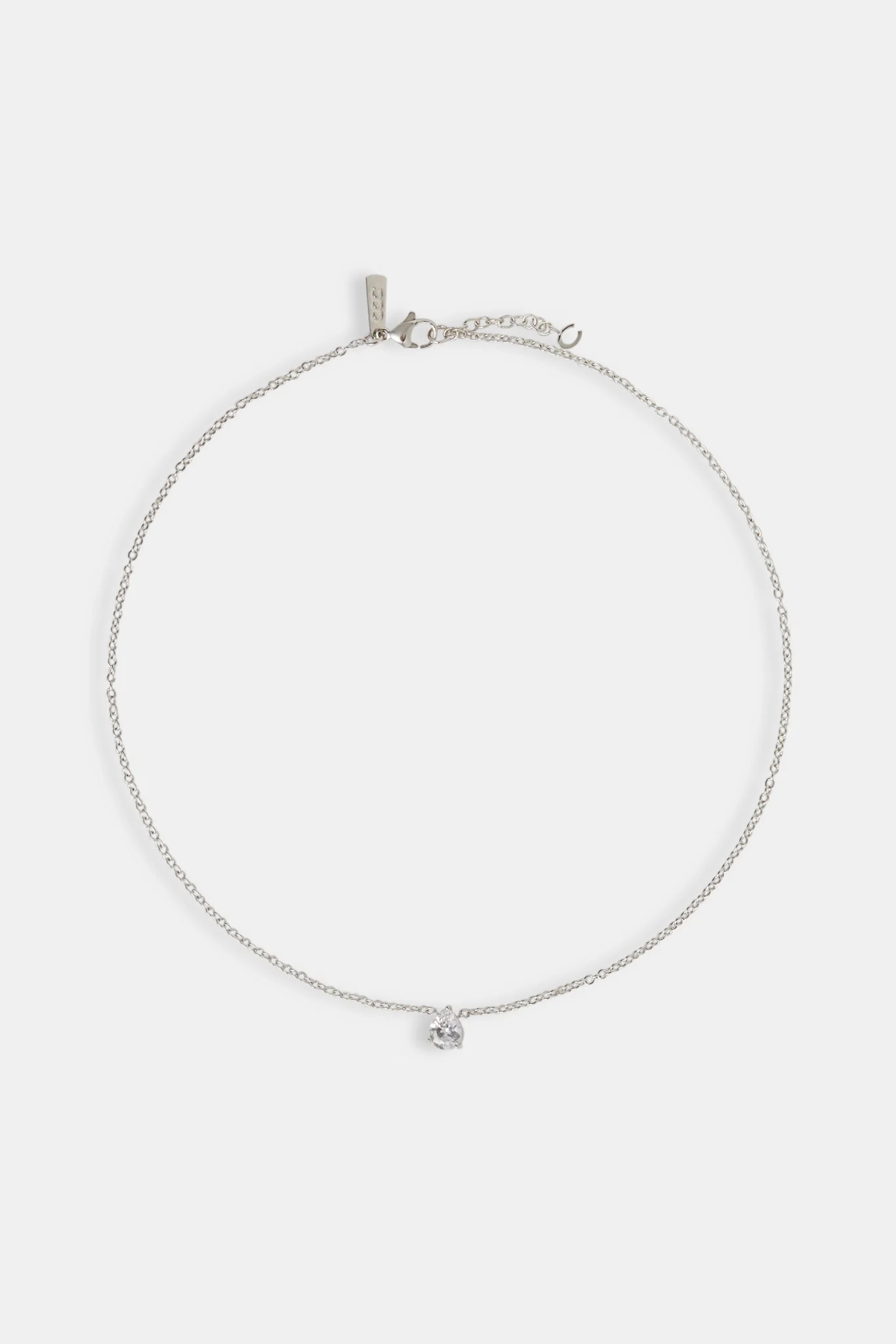 Iced CZ Pear Stone Necklace - 10mm - Image 4