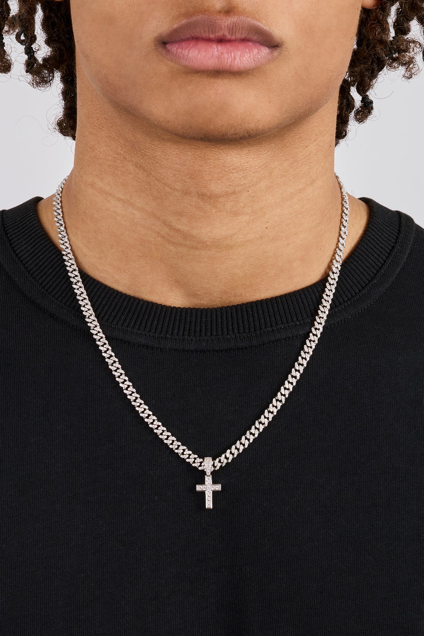 Iced Drop Cross Iced Cuban Chain - 5mm - Image 2