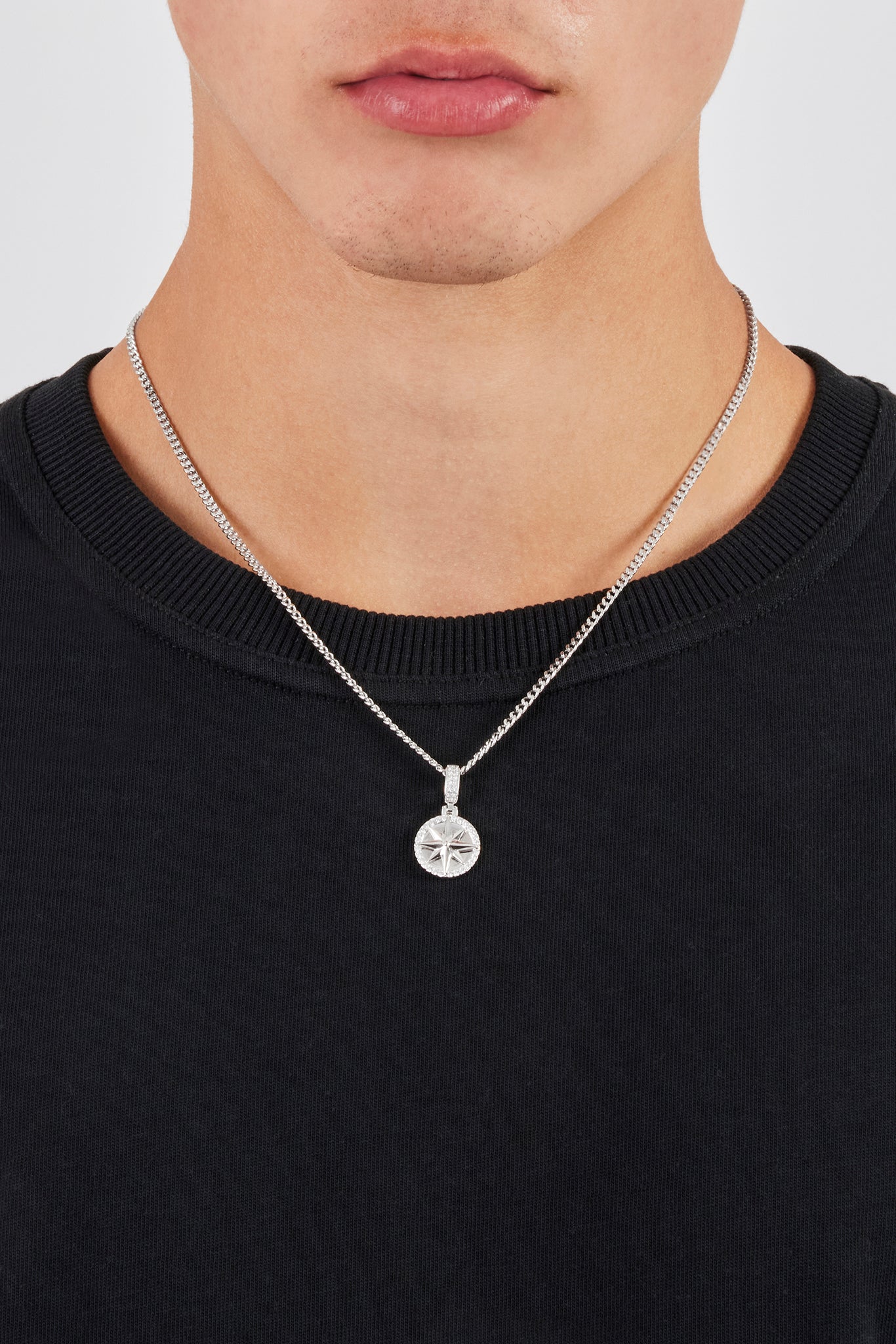 Iced Edge Compass Pendant - 15mm - Image 2