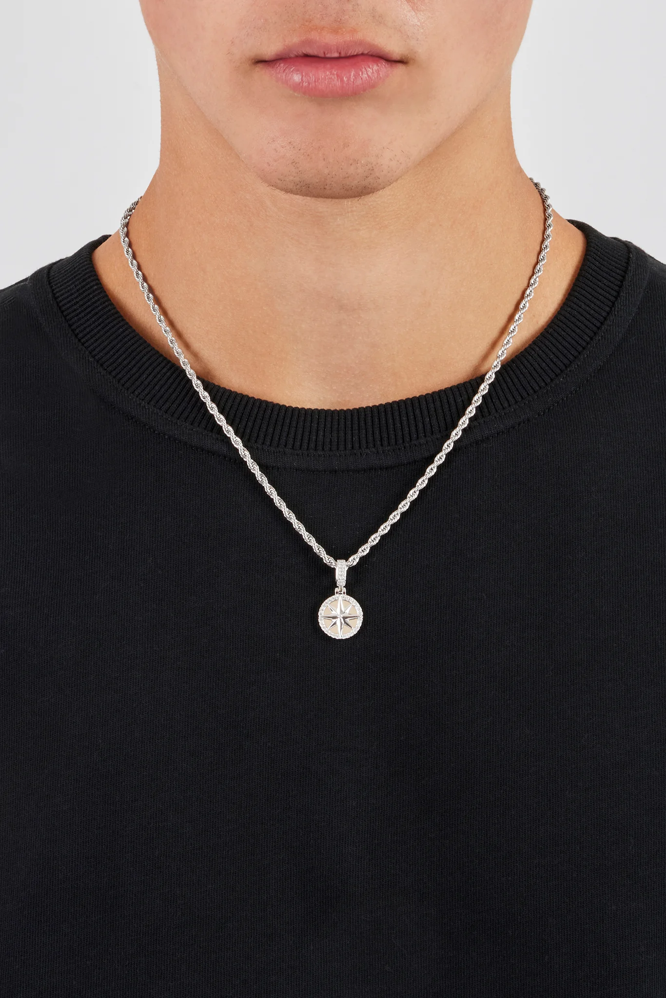 Iced Edge Compass Pendant - 15mm - Image 3