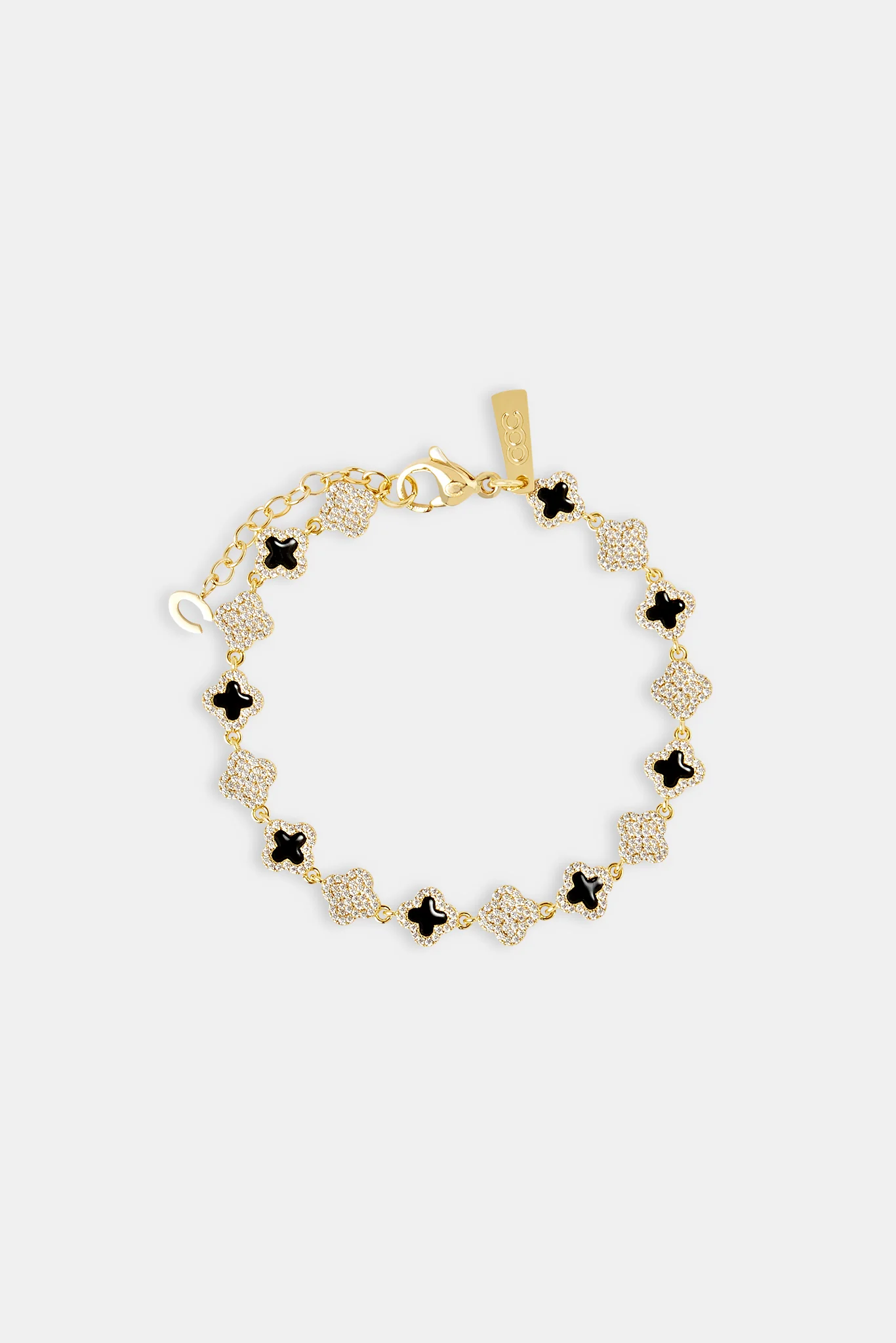 Iced & Black Enamel Motif Bracelet - 8mm - Image 2