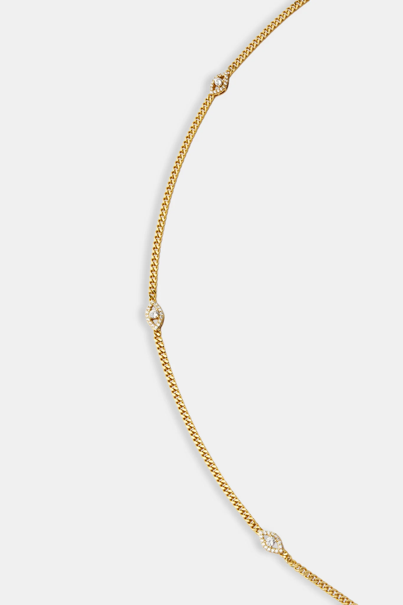 Iced Evil Eye Cuban Belly Chain - Gold - Image 2