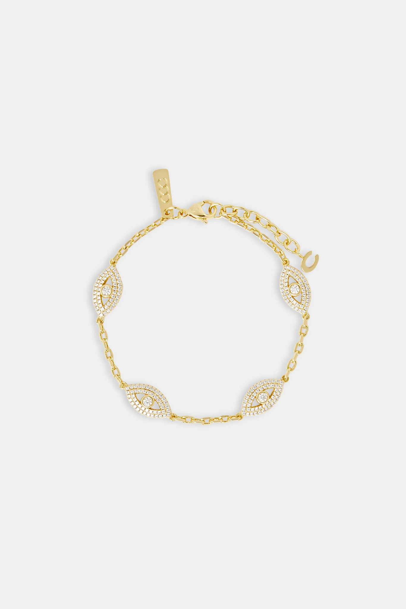 Iced Evil Eye Rolo Bracelet - 8mm - Image 2