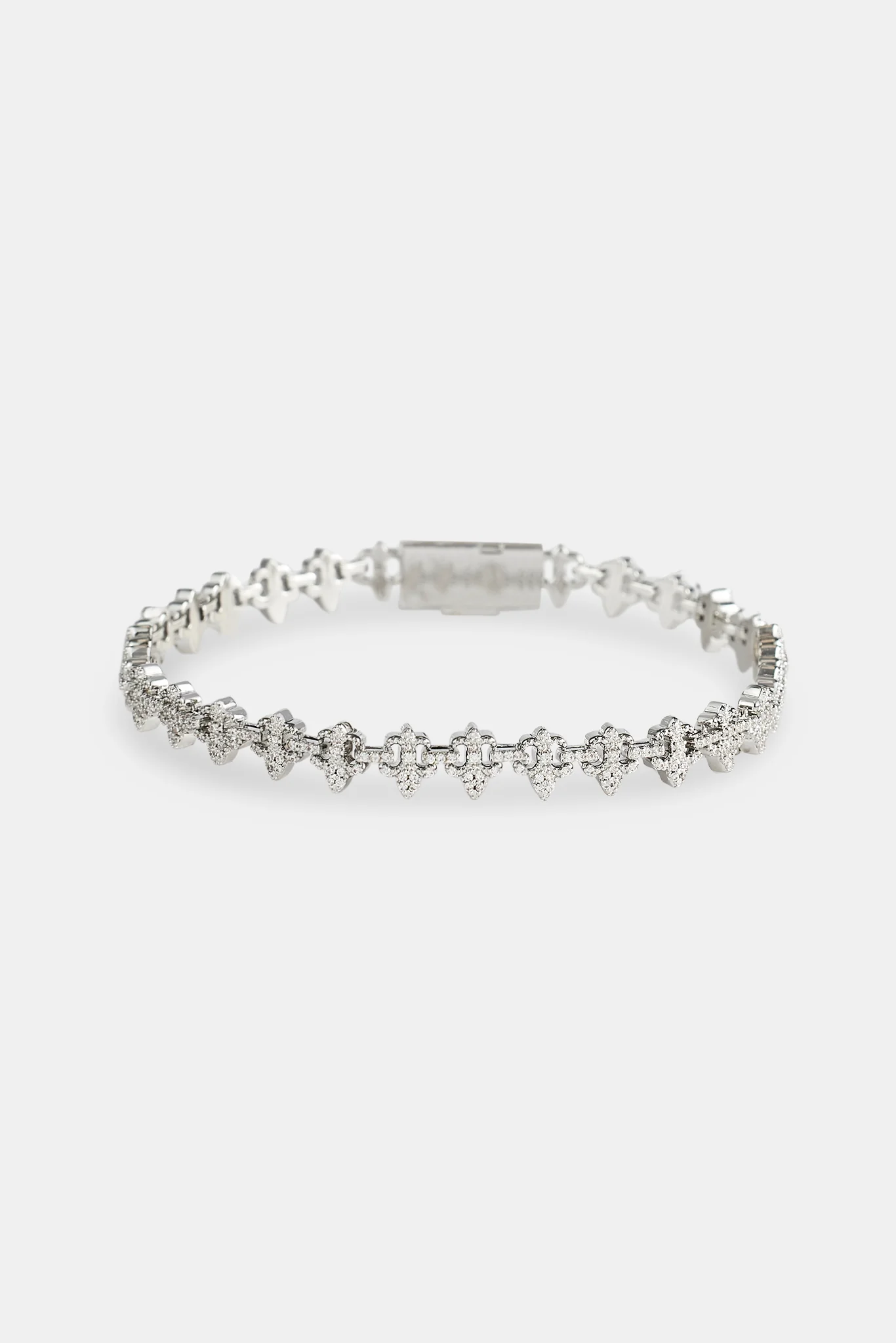 Iced Fleur Motif Bracelet - 8mm - Image 3
