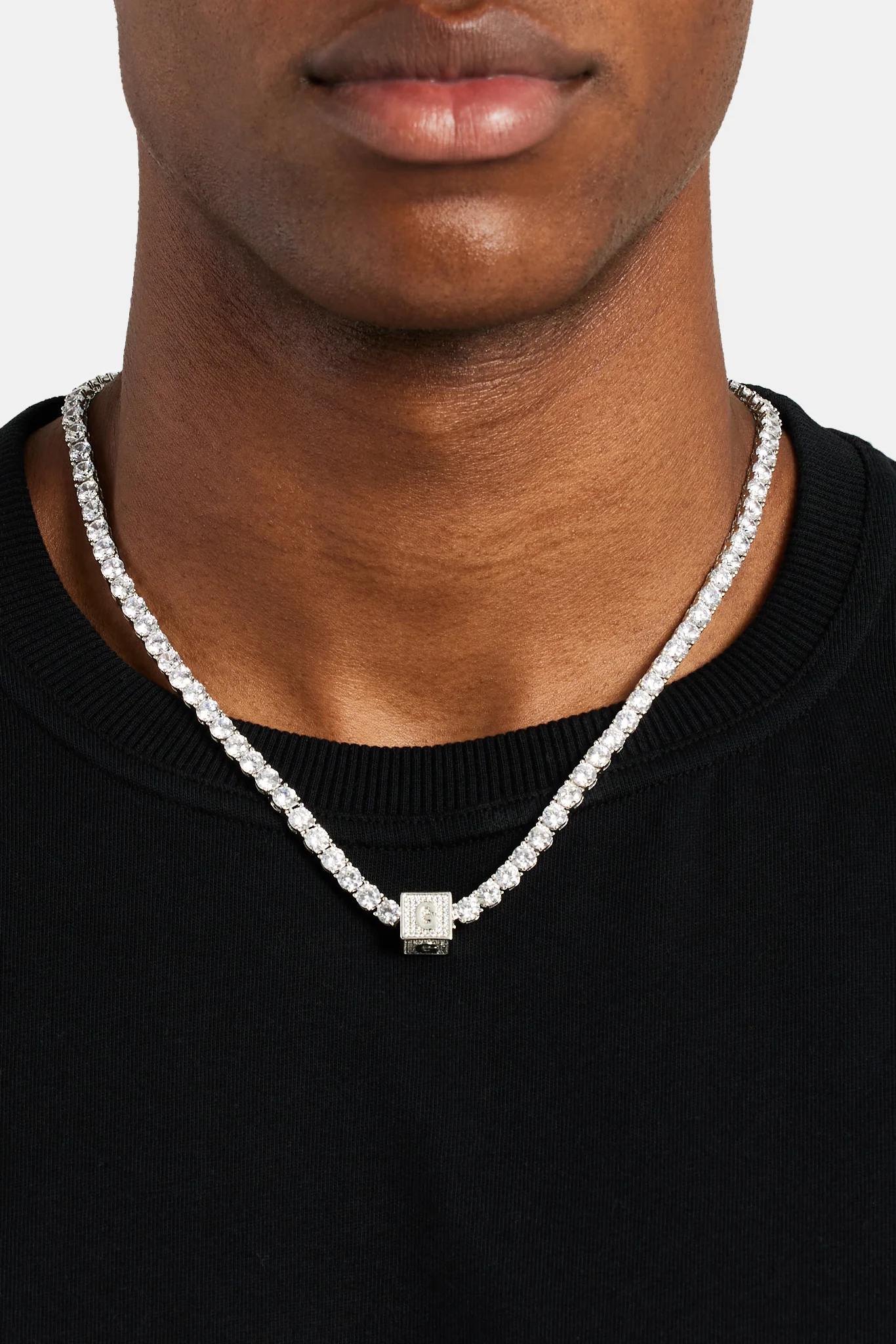 Iced G Letter Block Pendant - Image 4