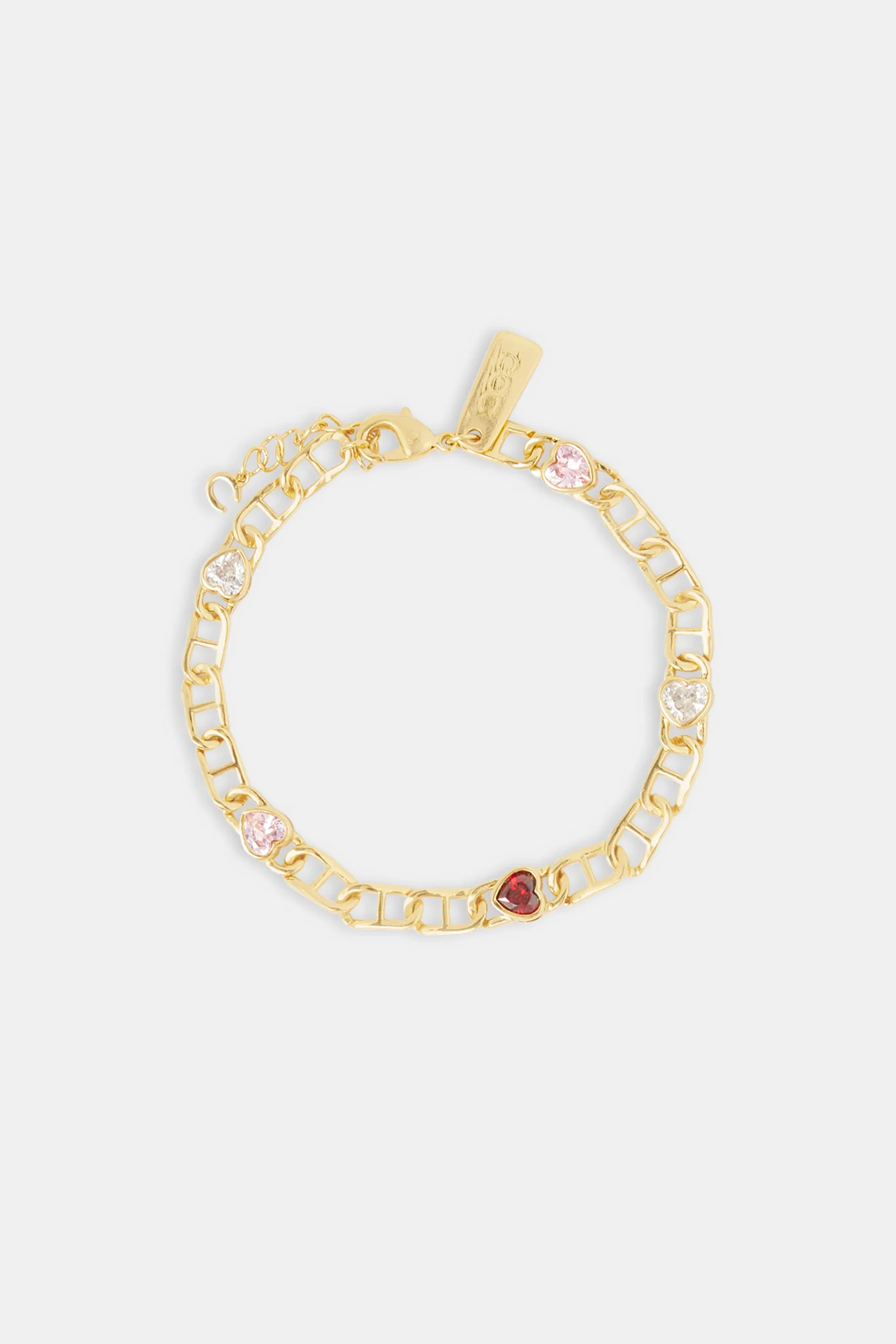 Iced Gemstone Link Bracelet - 6mm - Image 3