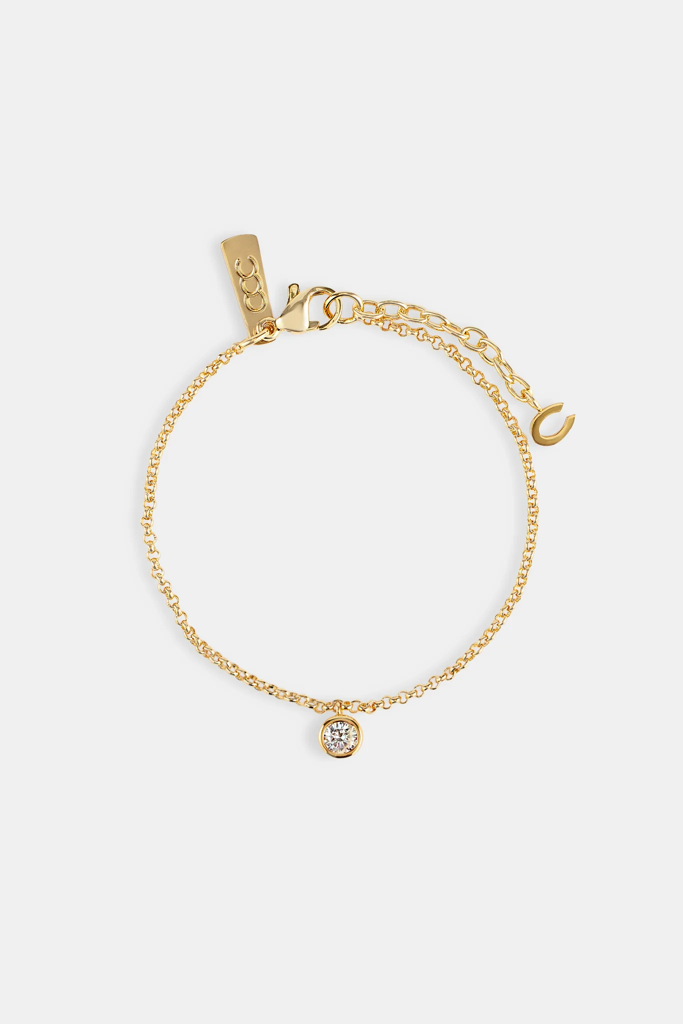 Iced Gemstone Micro Bracelet - 6mm - Gold - Image 3