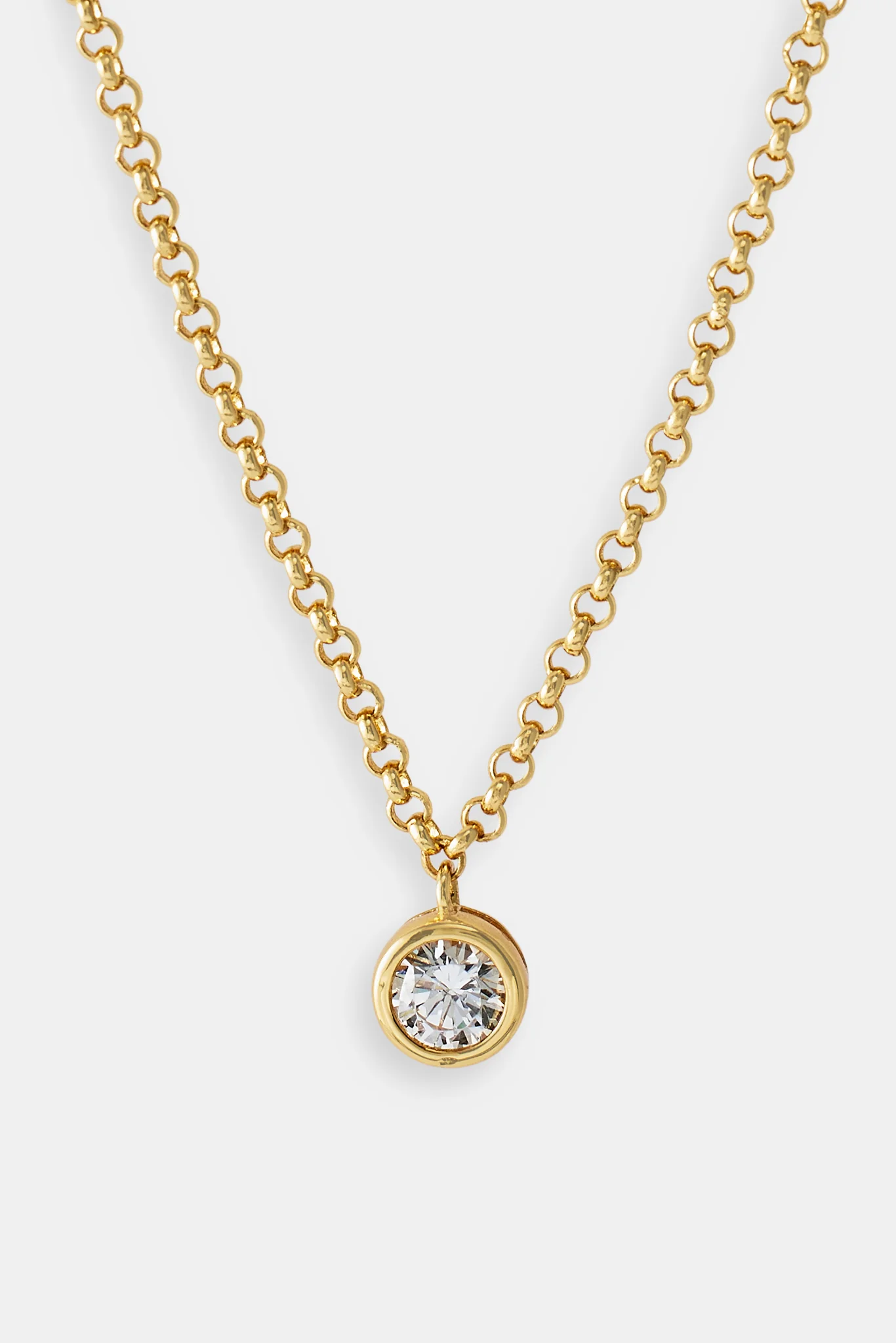 Iced Gemstone Micro Necklace - 6mm - Gold - Image 4