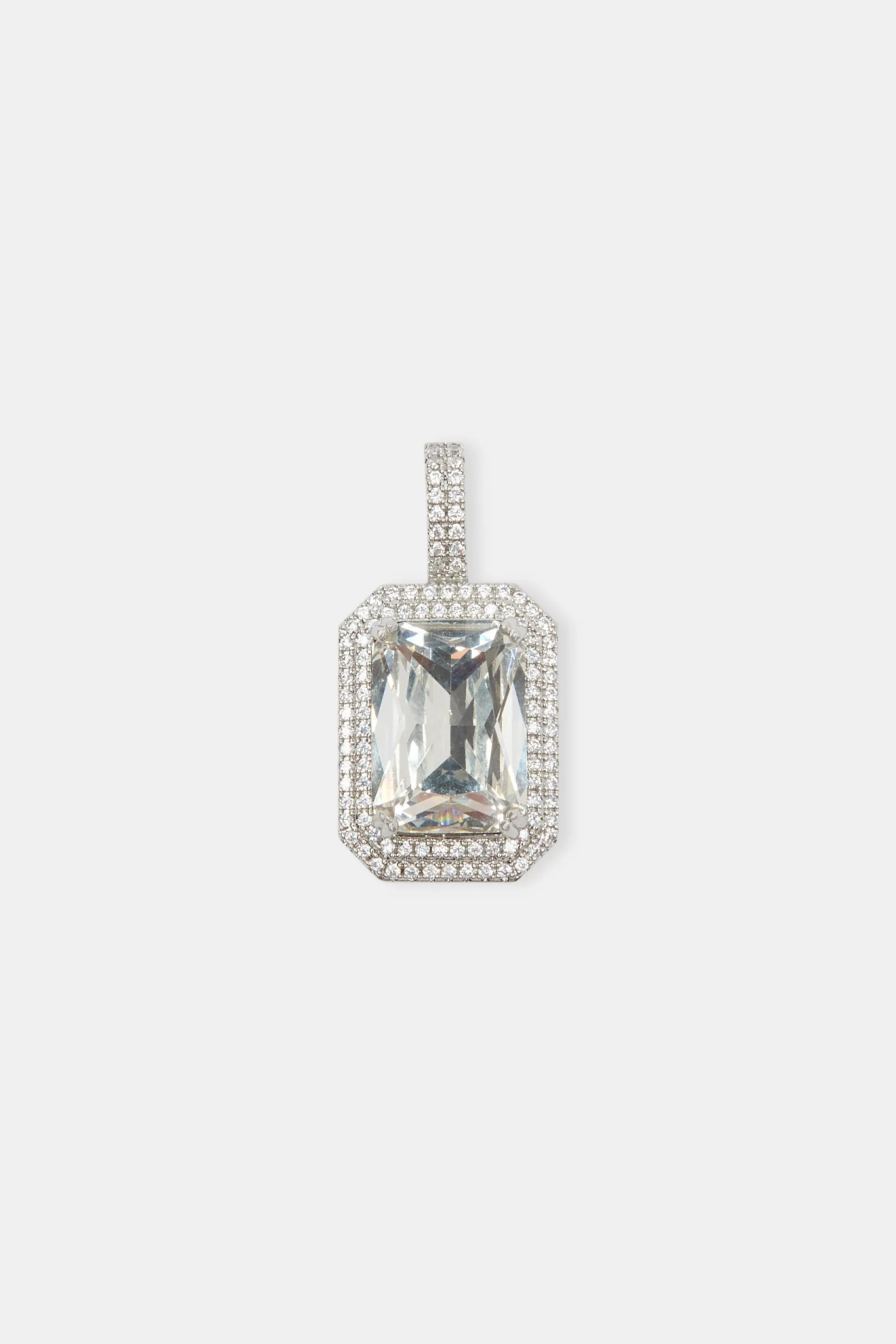 Iced Gemstone Pendant - White - Image 2