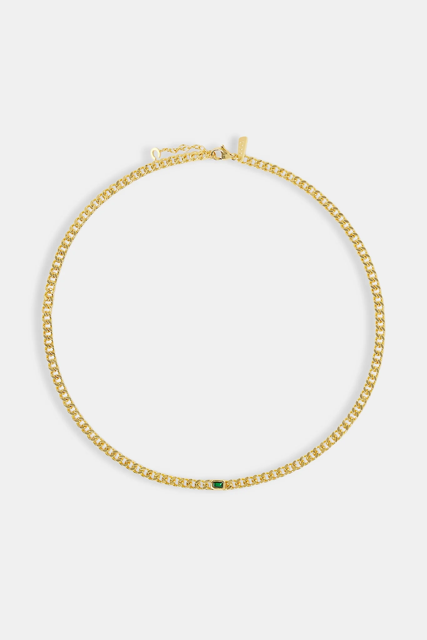 Iced Green Gemstone Cuban Chain - 3mm - Image 4