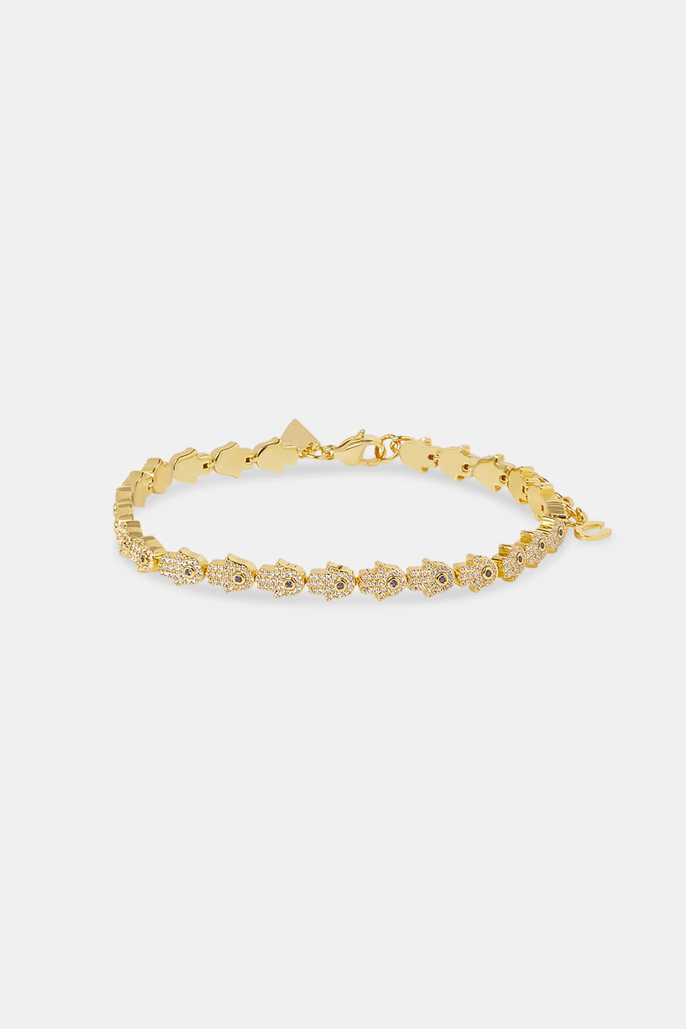 Iced Hamsa Hand Anklet - 6mm - Image 2