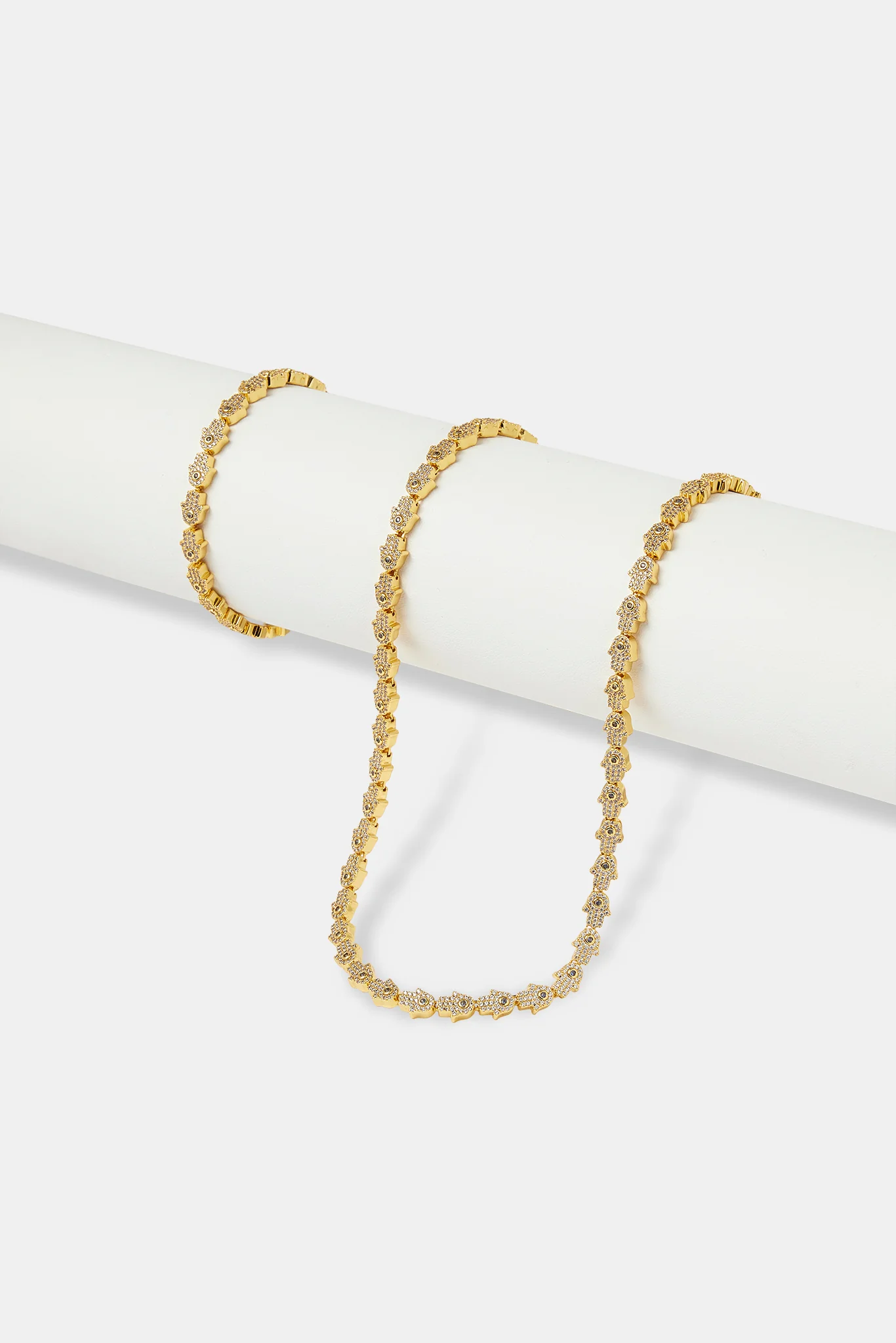 Iced Hamsa Hand Chain & Bracelet - 6mm - Image 2
