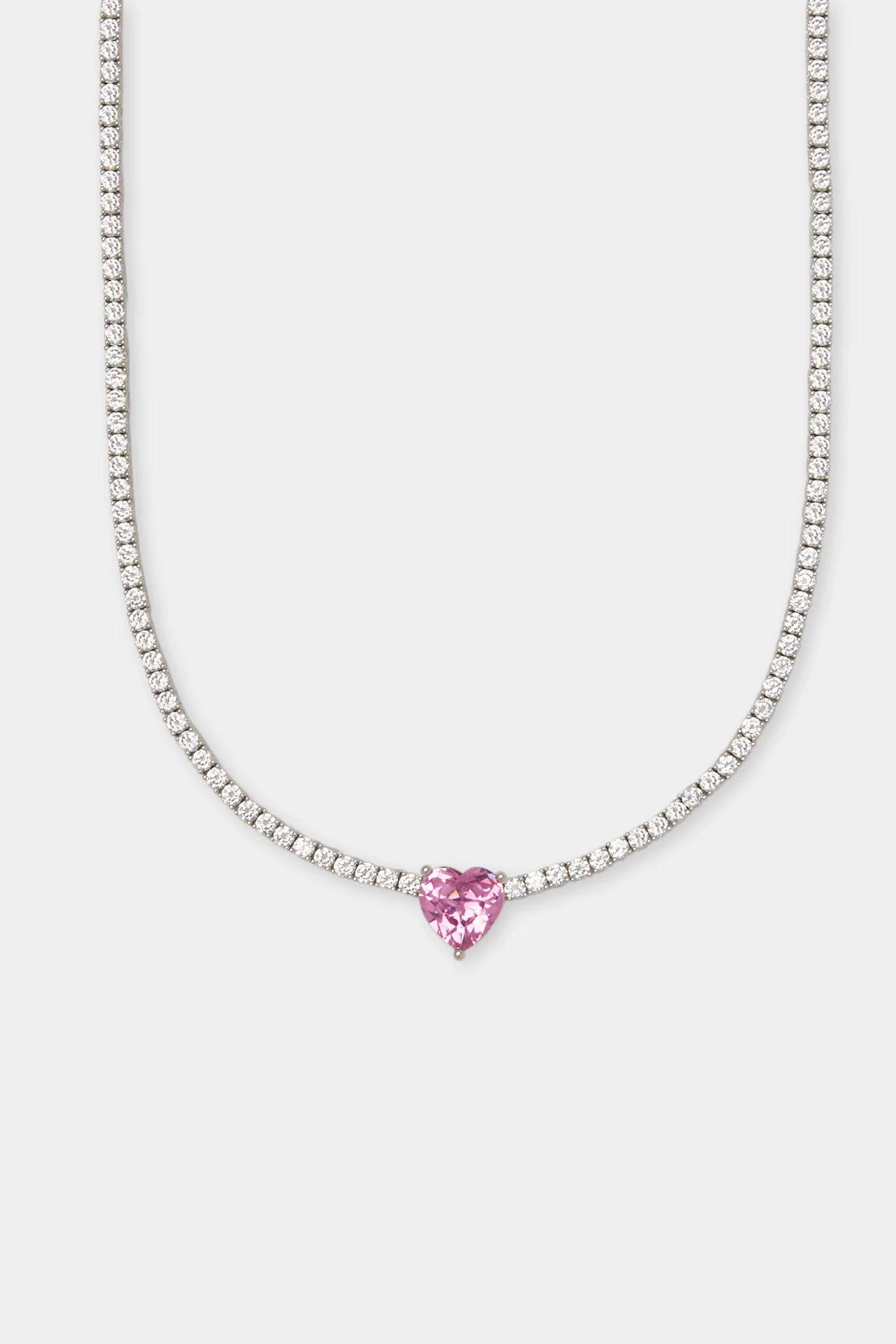 Iced Heart Drop Tennis Chain - 3mm - Image 2