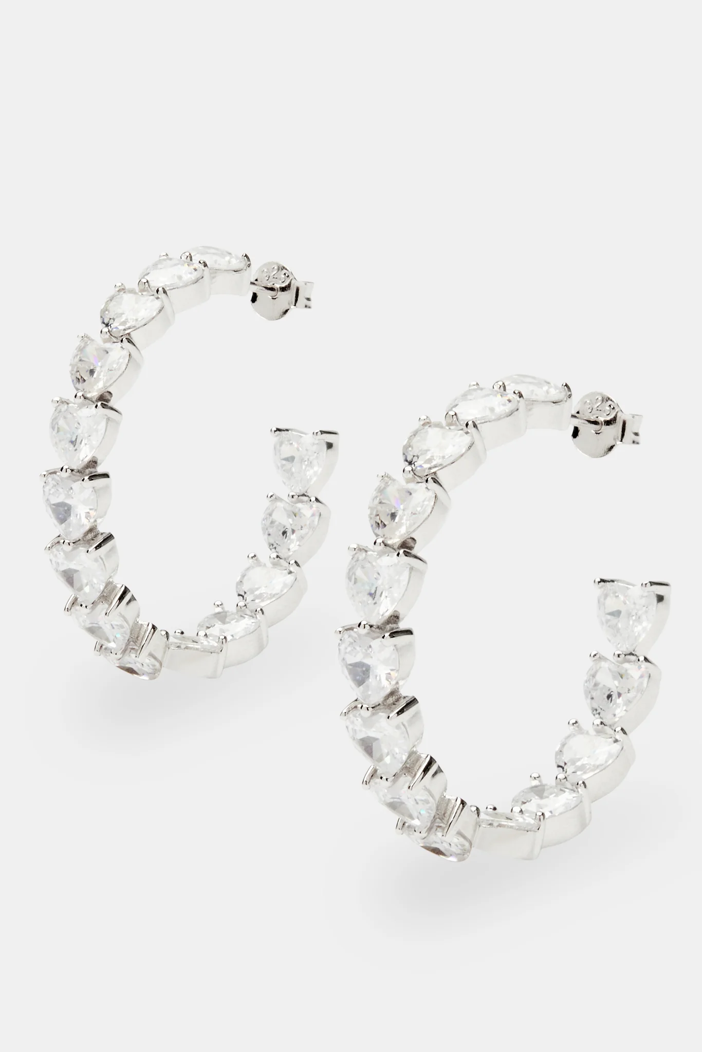 Iced Heart Hoop Earrings