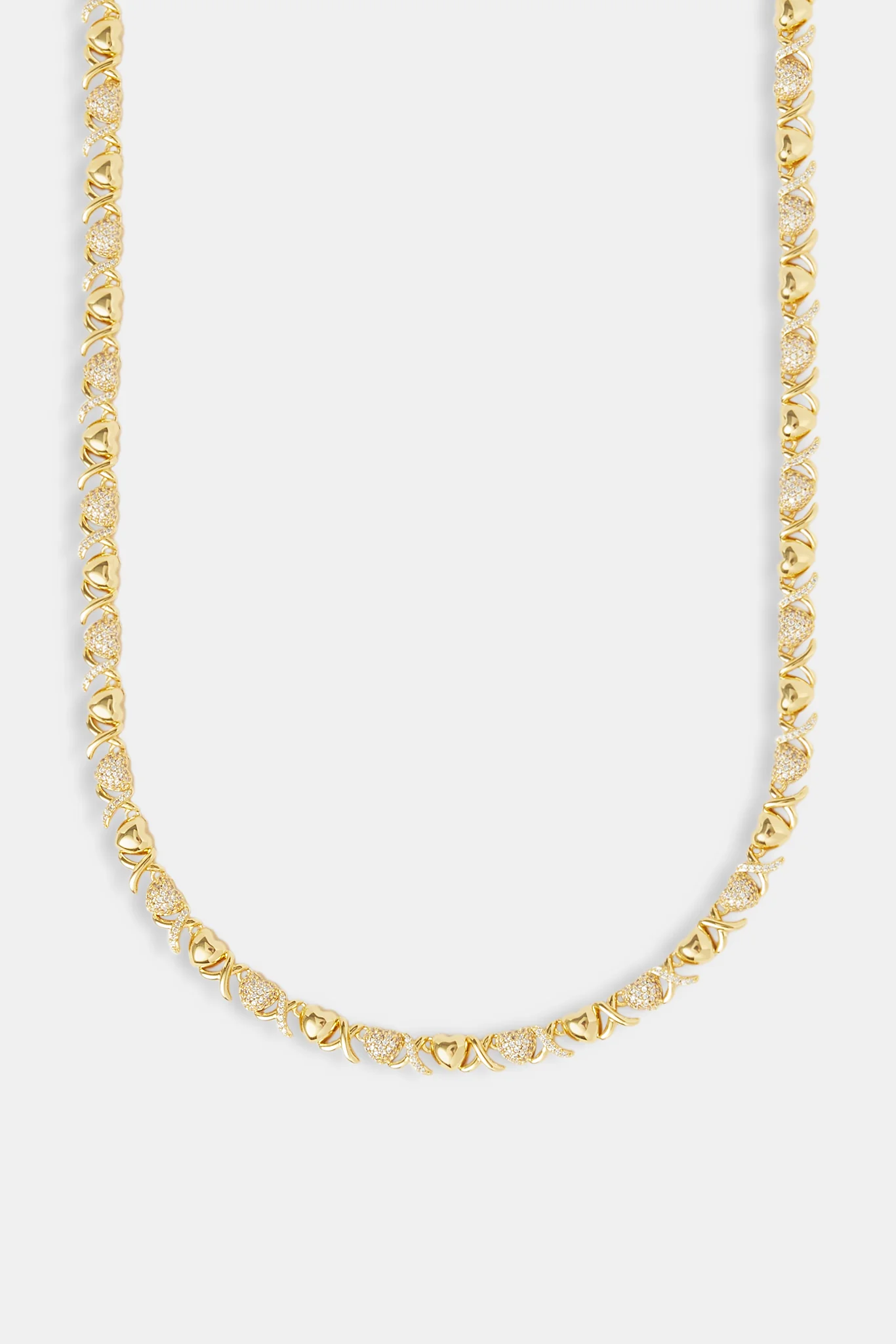 Iced Heart Link Polished Chain - 6mm - Image 2