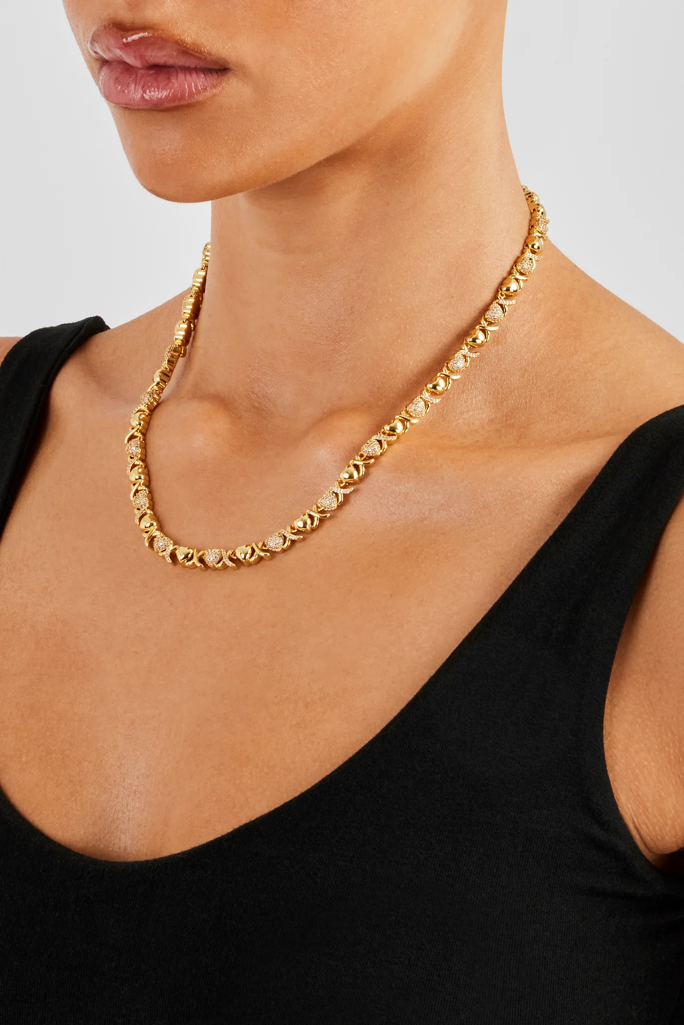 Iced Heart Link Polished Chain - 6mm - Image 3