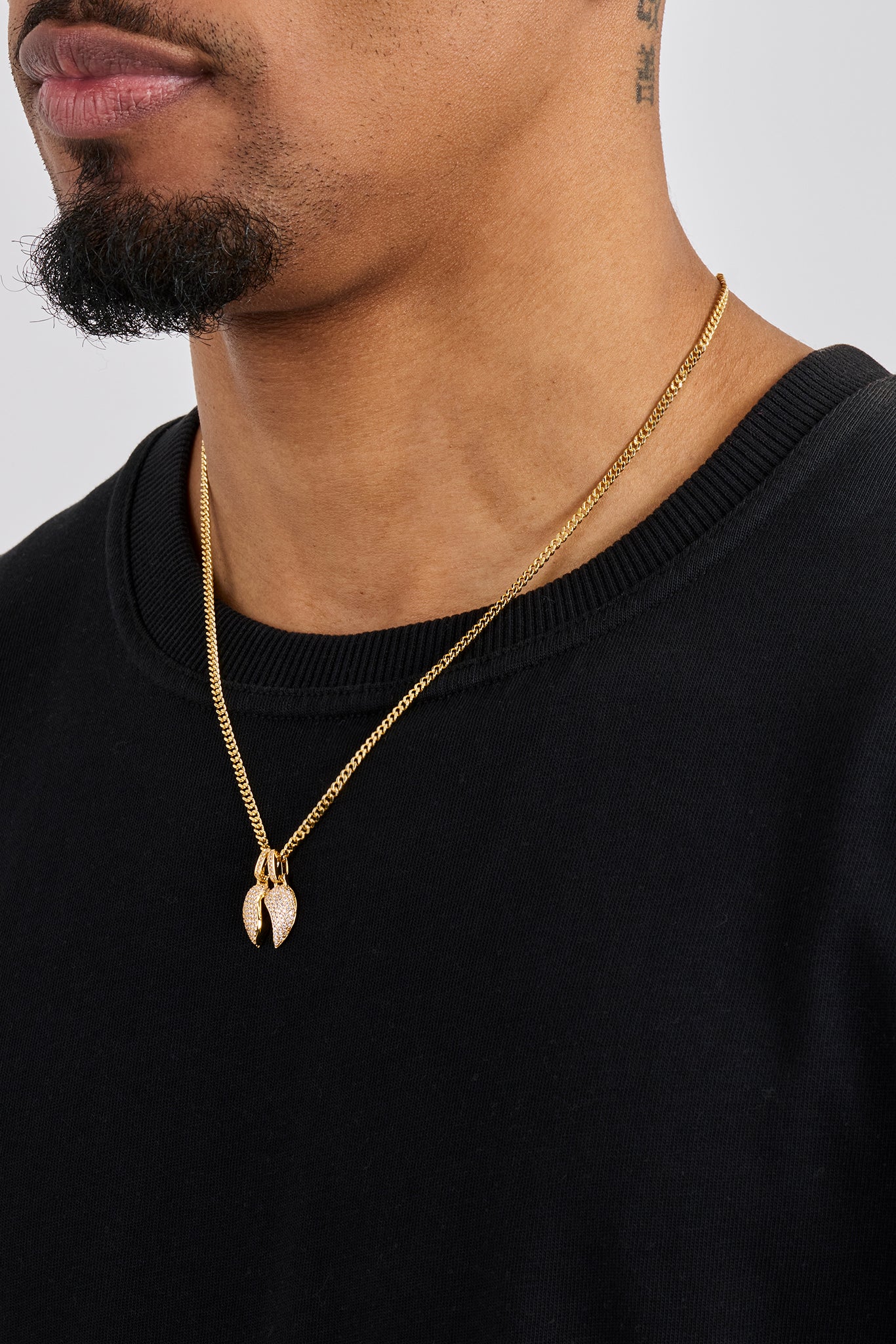 Iced Heartbreak Pendant Necklace - 15mm - Gold - Image 5