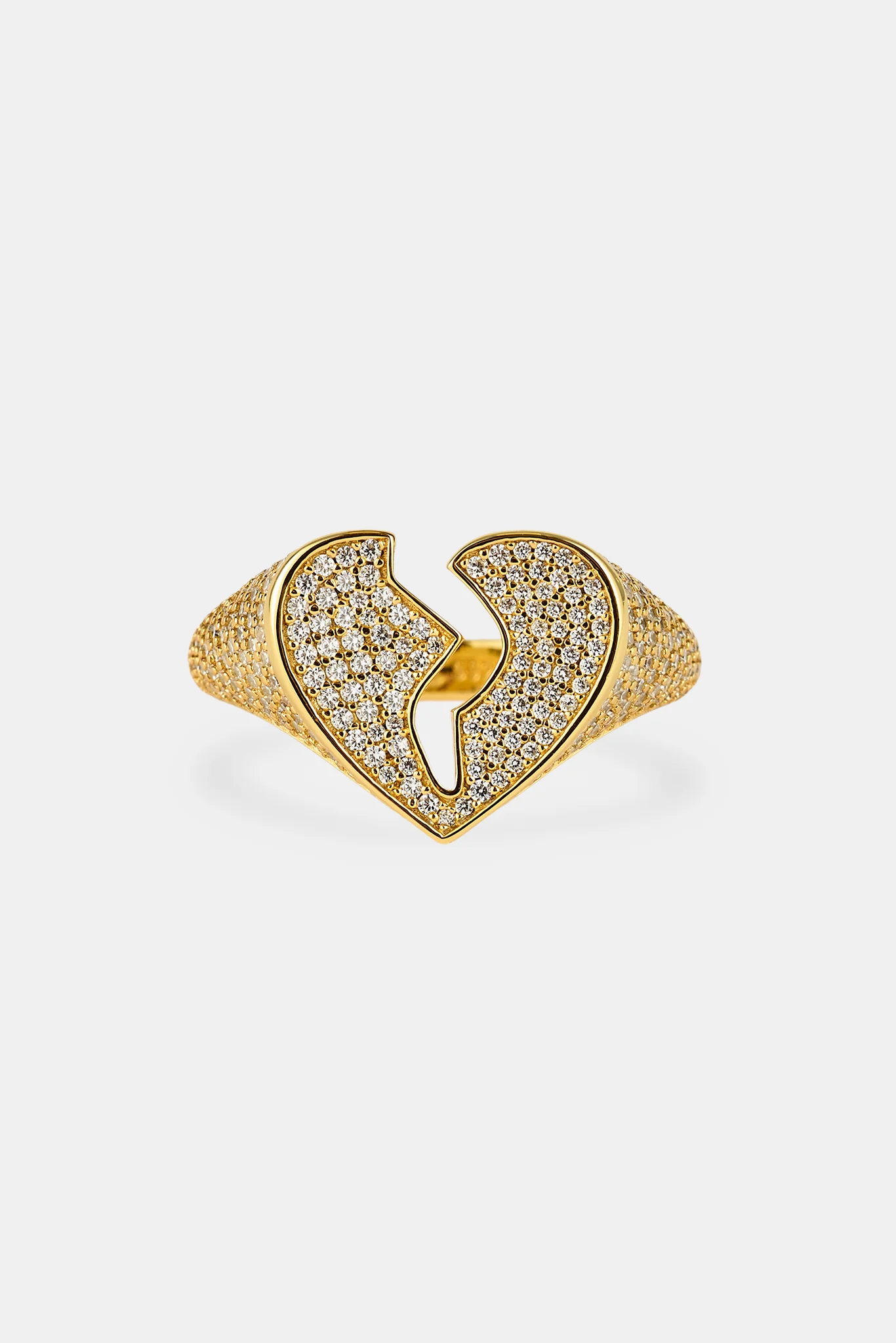 Iced Heartbreak Ring - 15mm - Gold - Image 3