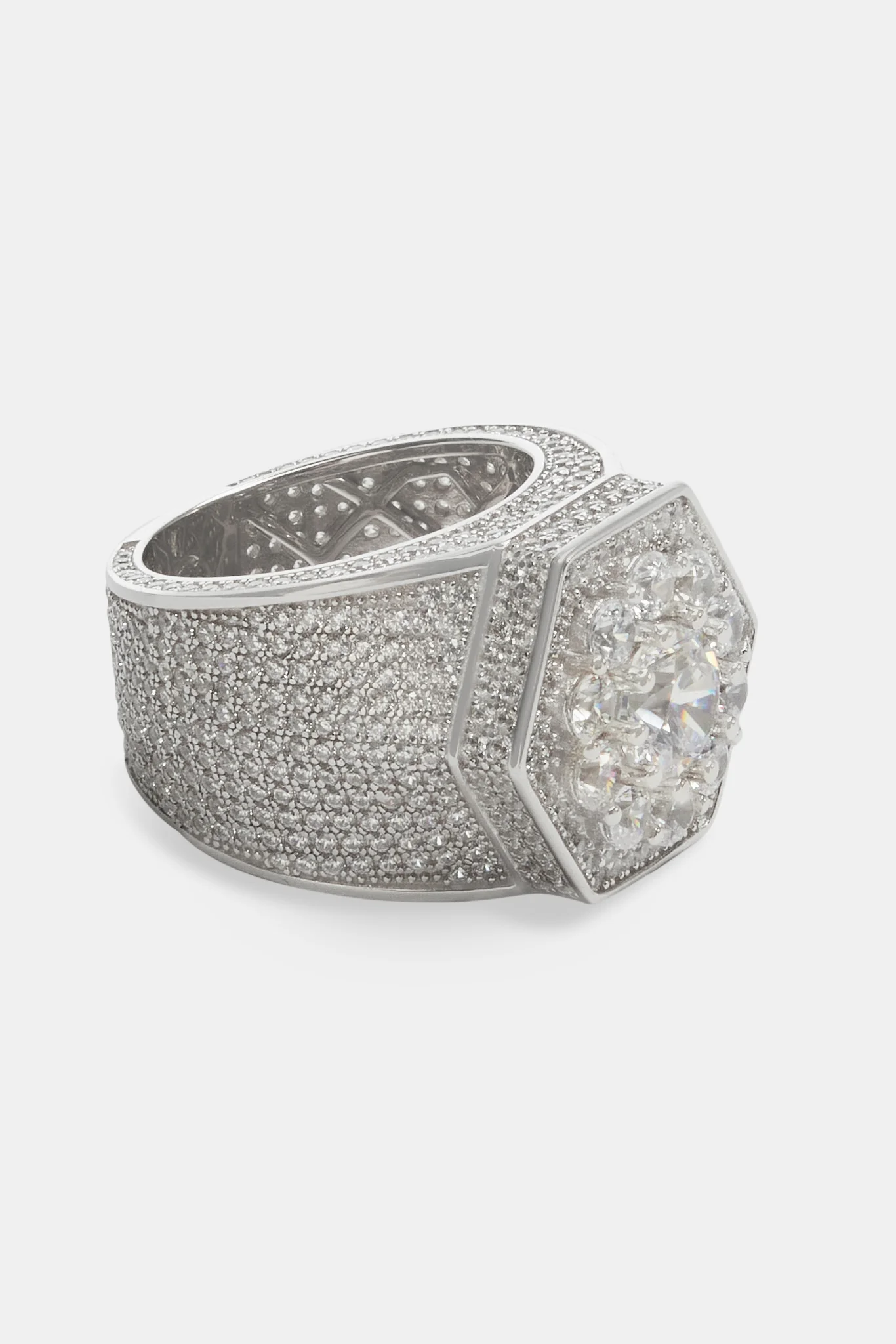 Iced Hexagon Signet Ring - Image 3