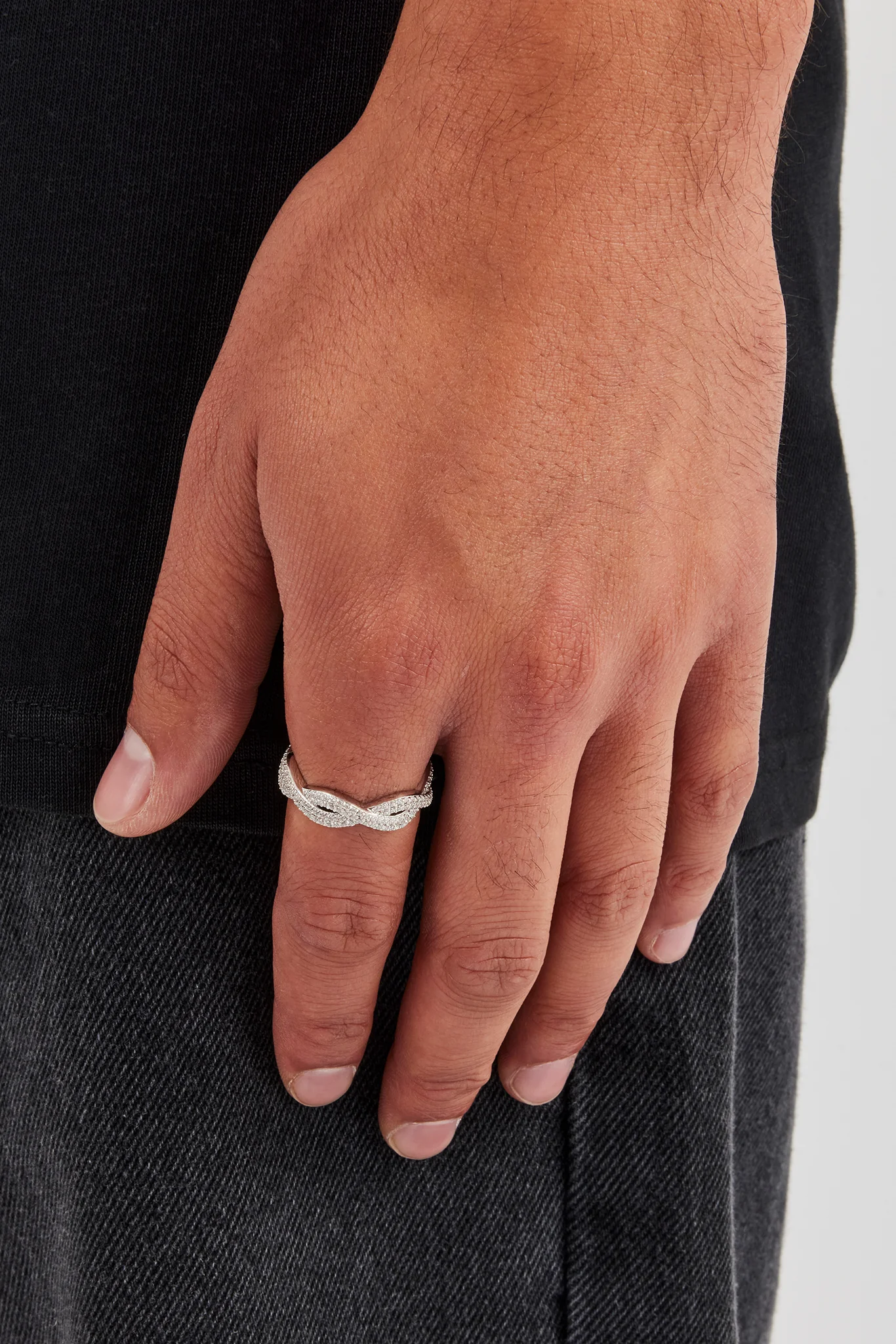 Iced Infinity Link Ring - 6mm - Image 2