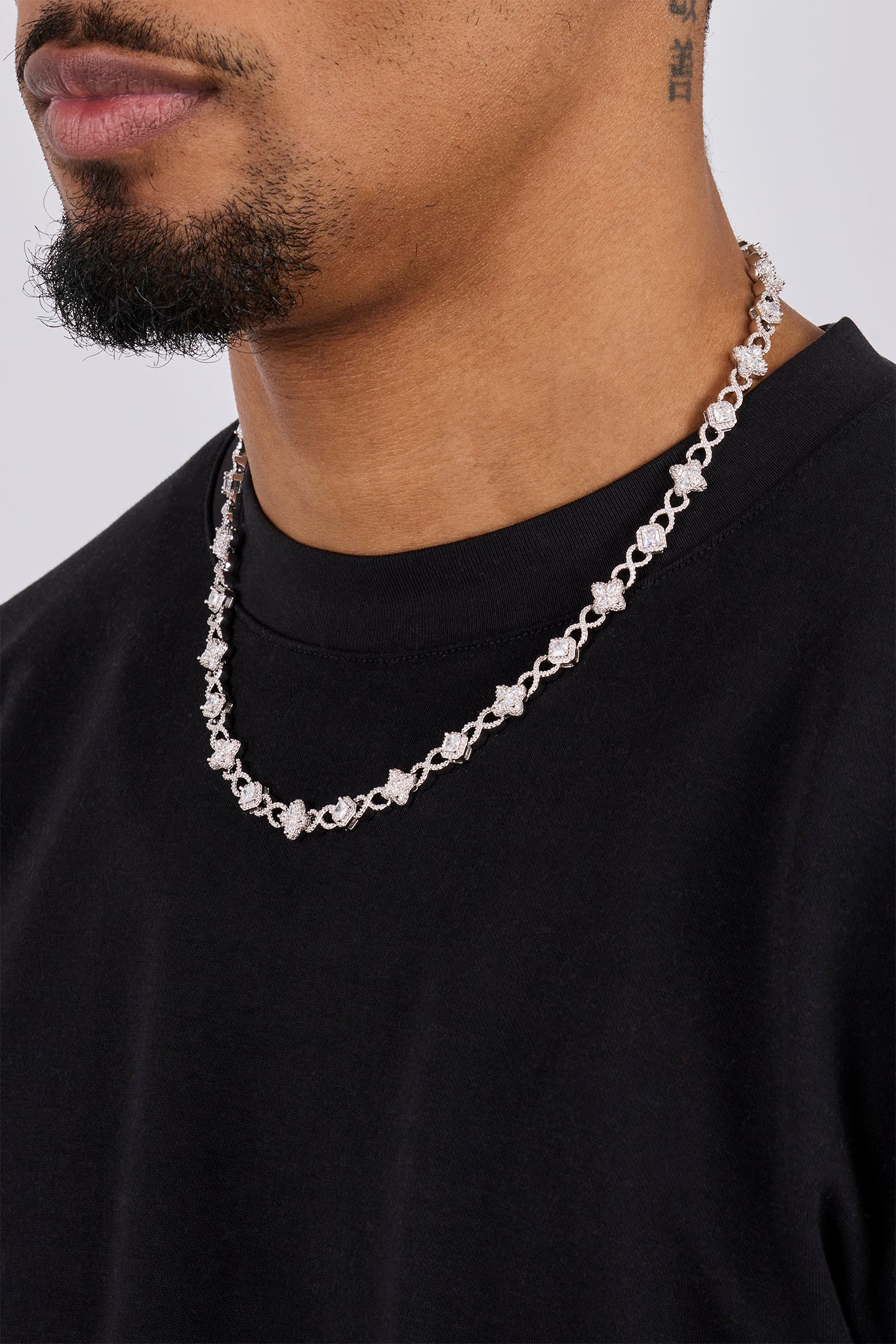 Iced Infinity & Motif Chain - 6mm - White - Image 3