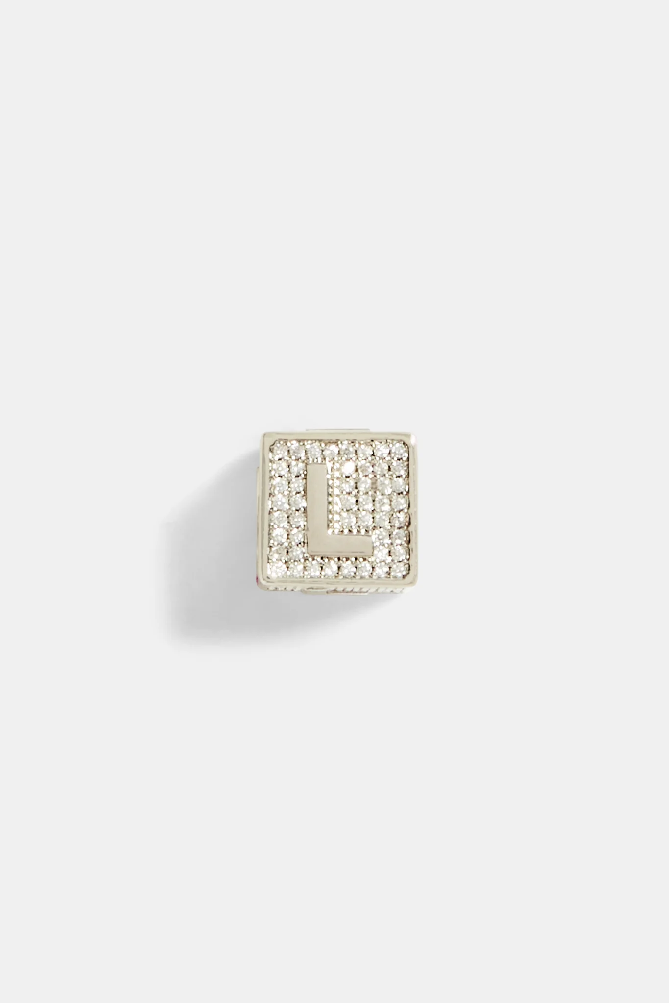 Iced L Letter Block Pendant - Image 2