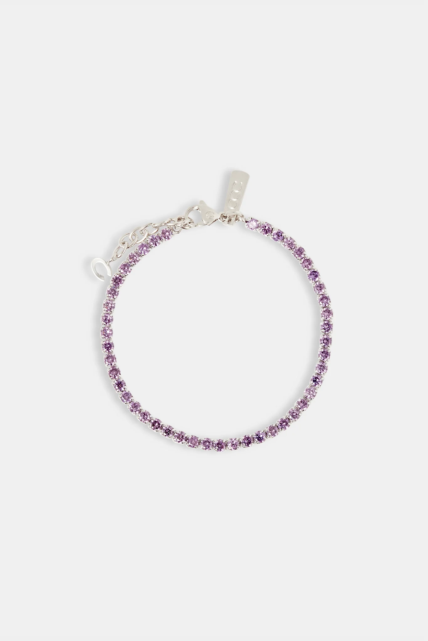 Iced Lilac Micro Tennis Bracelet - 2.5mm - Image 2