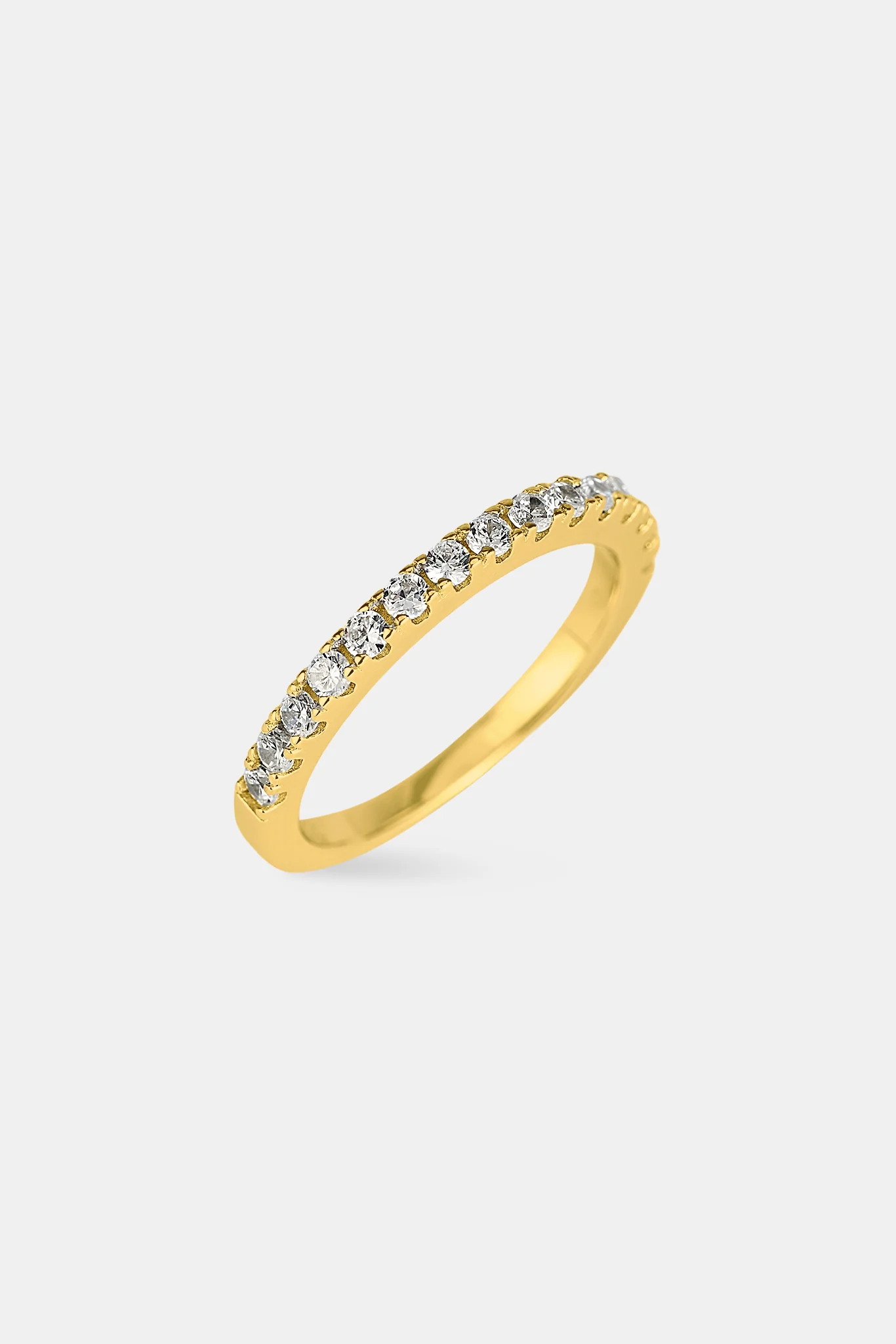 Iced Micro Tennis Ring - 2mm - Gold - Image 2